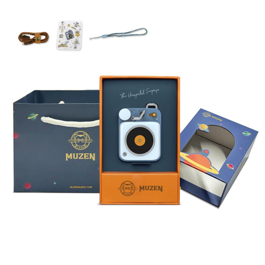 Muzen Mini Bluetooth Speaker, Button Small Cute Portable Metal Retro Wireless Speaker with Loud Volume Great Sound and Portable Lanyard & Gift Bag for Office Classic Vintage Decor