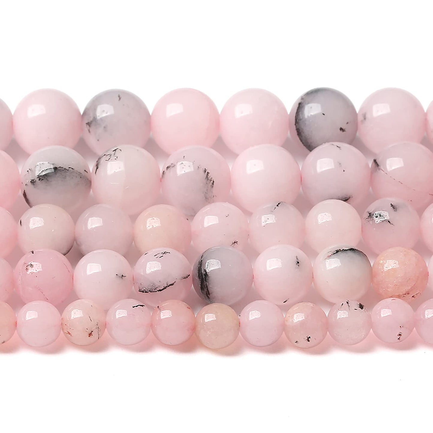 8MM 45PCS Natural Stone Pink Opal Jade Chalcedony Beads for Jewelry Making DIY Bracelet 1 Strand