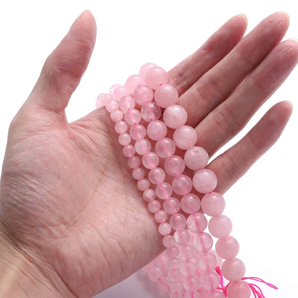 BEADIA Natural Rose Quartz Crystal Stone Round Loose Semi Gemstone Beads for Jewelry Making 12MM 32PCS