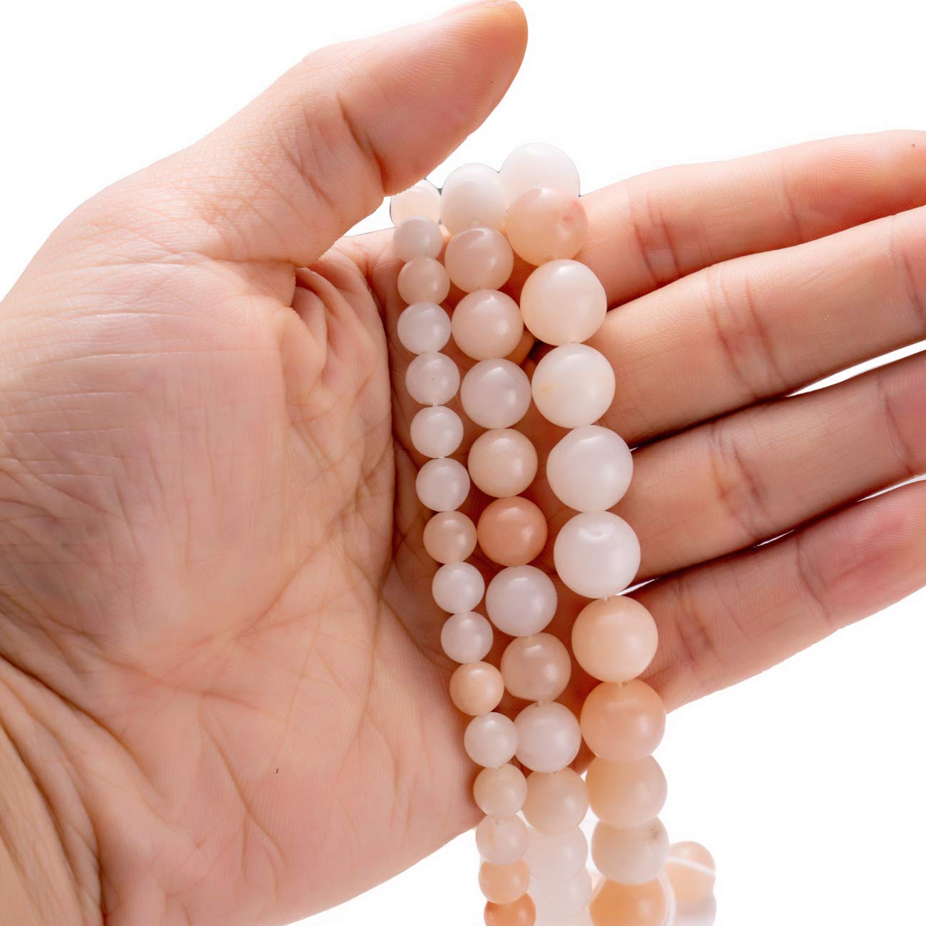 BEADIA Natural Pink Aventurine Jade Stone Round Loose Semi Gemstone Beads for Jewelry Making 6MM 61PCS