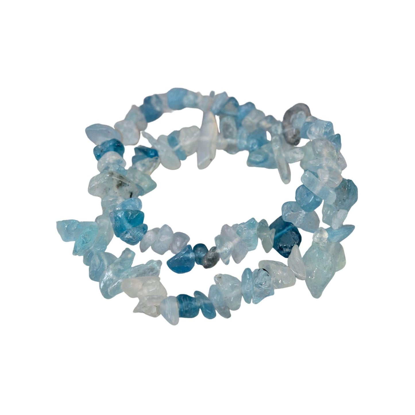 Natural Gemstone Bracelets, Chakra Crystal Healing Chip Stretch Bracelets, Gemstone Polished Irregular Crystals, Crystal Irregular Chips Beads Stretch Bracelets (Aquamarine)
