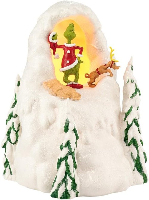 Department 56 Dr. Seuss Grinch Village Mount Crumpit Lit Building | Hand-Painted Porcelain Christmas Decor - 9.65 Inch, Multicolor