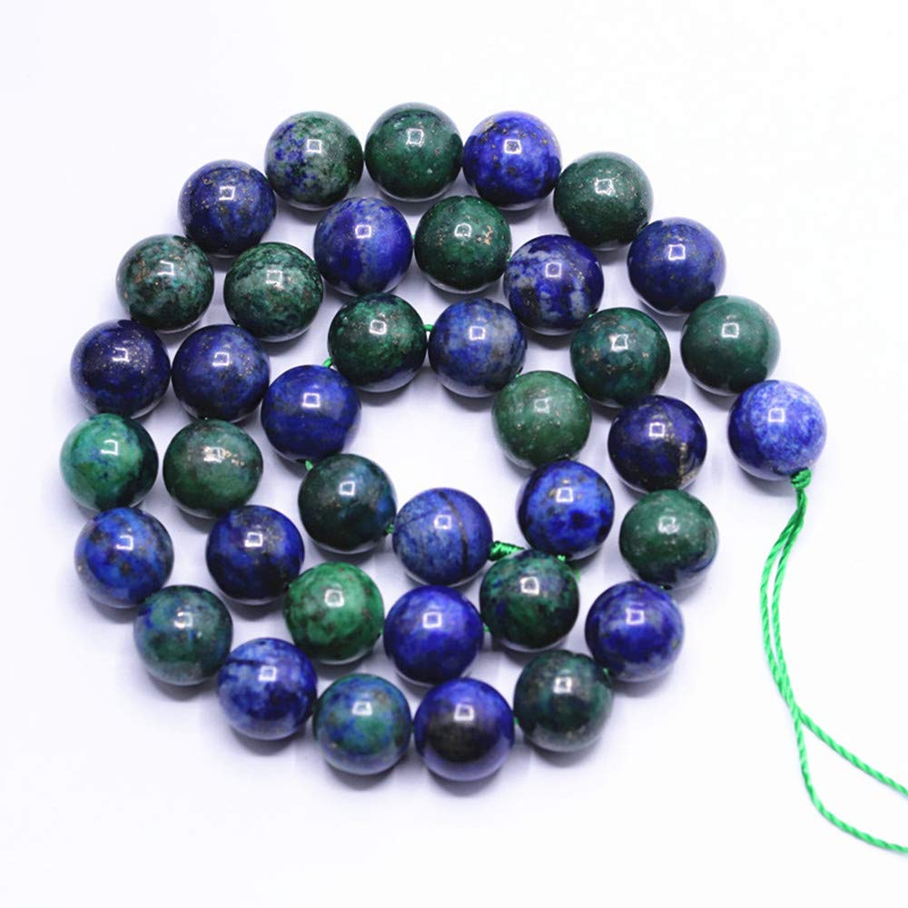 PLTbeads Natural Gemstone Loose Beads Smooth Round Approxi 15 inch DIY Bracelet Necklace for Jewelry Making (6mm, Chrysocolla)