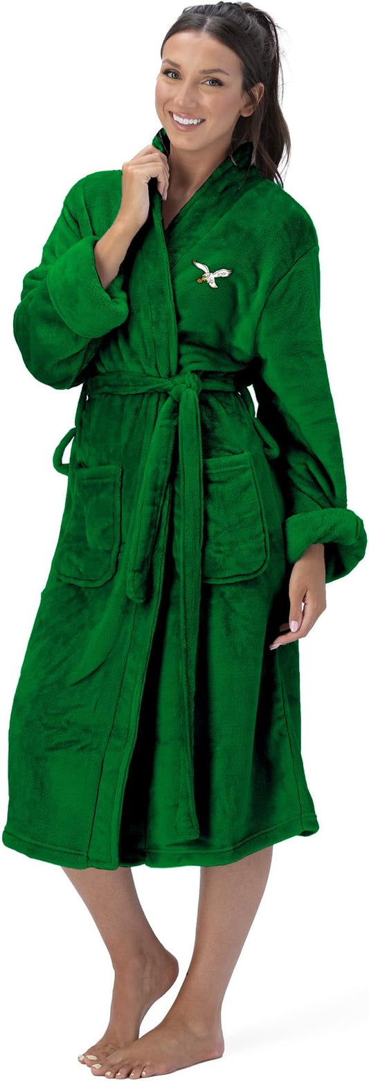 NFL Adult Unisex Silk Touch Bathrobe, Officially Licensed Loungewear, Soft Plush Polyester