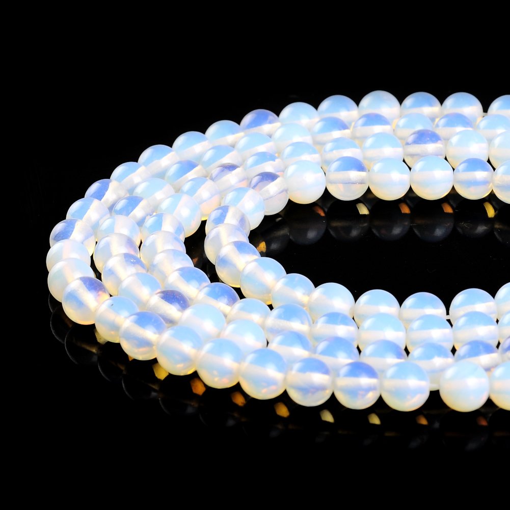 Natural Stone Beads 10mm Opal Gemstone Round Loose Beads Crystal Energy Stone Healing Power for Jewelry Making DIY,1 Strand 15"
