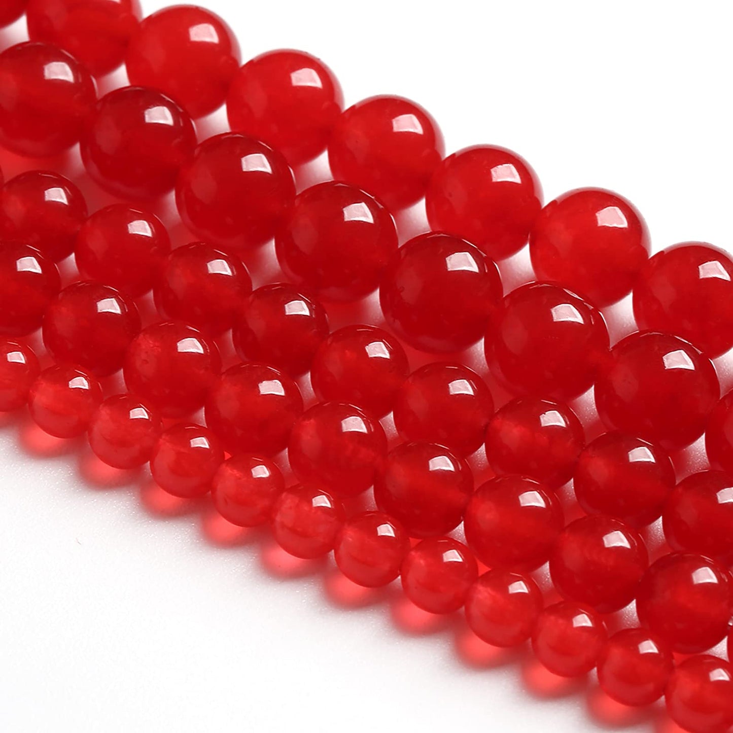 12MM 30PCS Natural Stone Red Chalcedony Jade Round Loose Beads for Jewelry Making DIY Bracelet Necklace