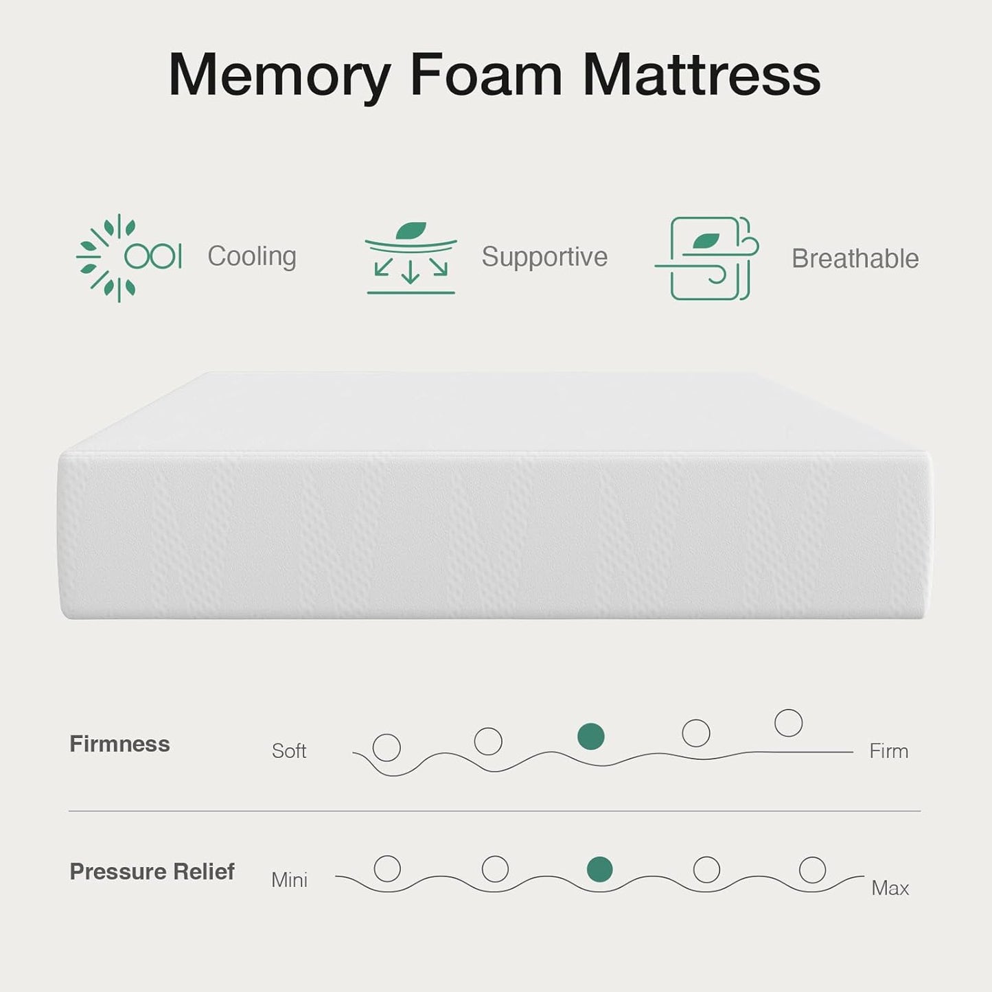 Novilla Queen Mattress - 10 Inch Gel Memory Foam for Comfortable, Cooling Sleep | CertiPUR-US Certified