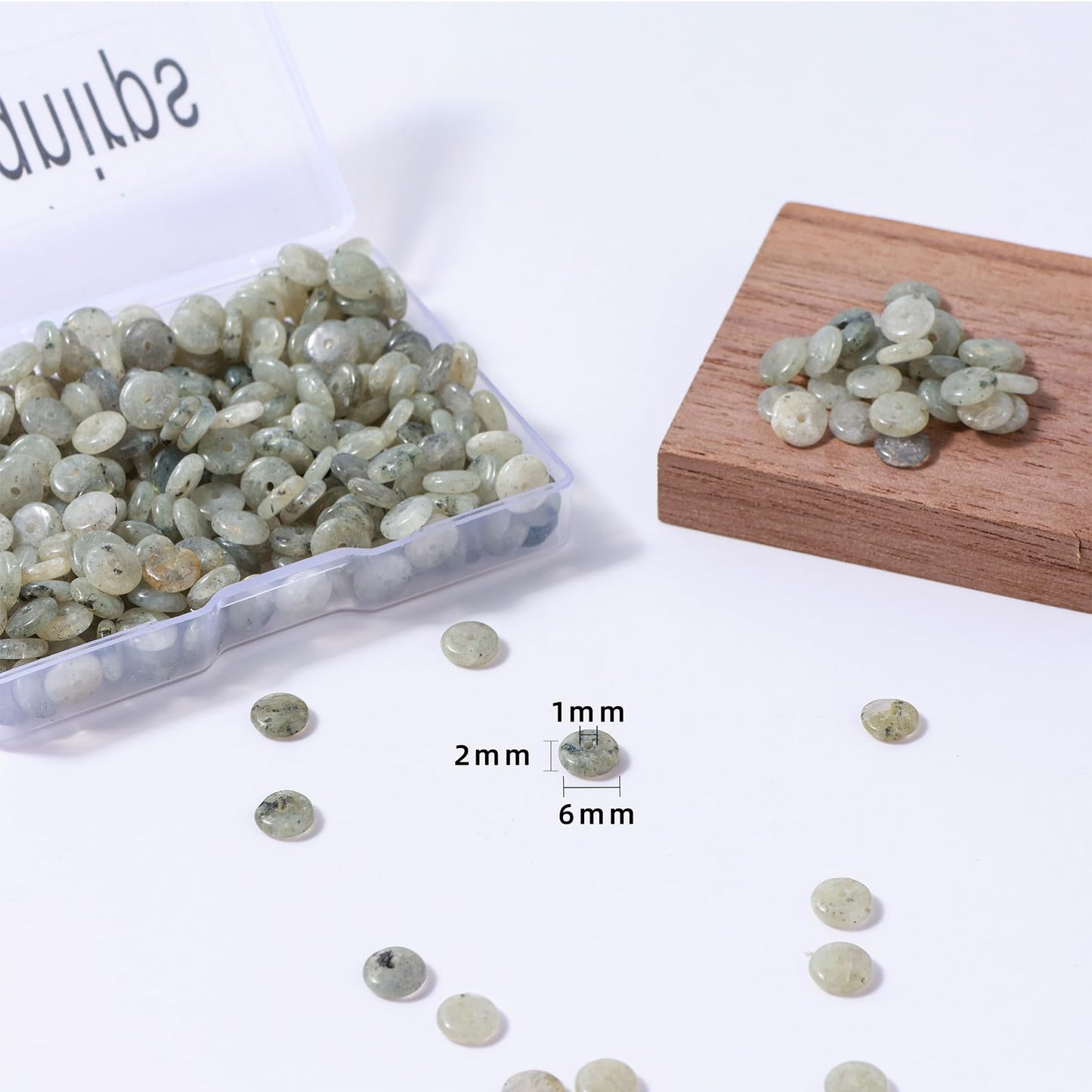Natural Spectrolite Disk Stone Spacer Beads 6x2mm 38cm/str Flat Rondelle Loose Semi Gemstone Caps for Making Bracelets Necklace