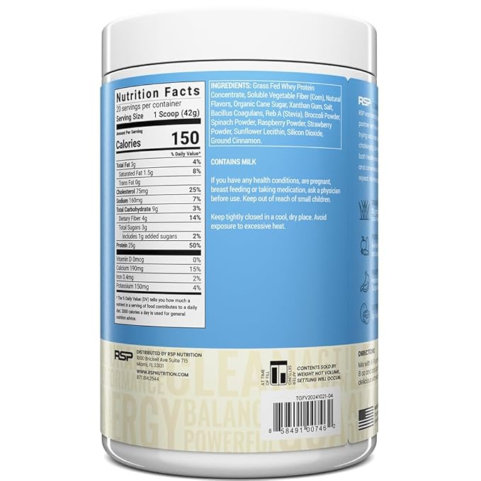 TrueFit Gut Healthy Protein Powder, Grass-Fed Whey Meal Replacement Shake with Prebiotics, Probiotics, & Organic Superfoods, Keto, Gluten Free 1.85 lbs