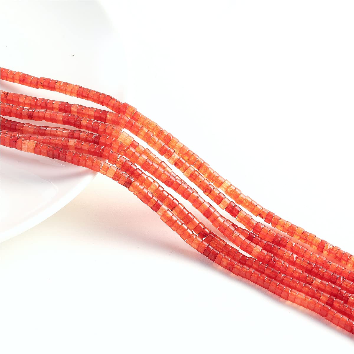 Natural Red Agate Stone Spacer Beads 4x2mm 38cm/str Flat Round Loose Semi Gemstone Caps for Making Bracelets Necklace