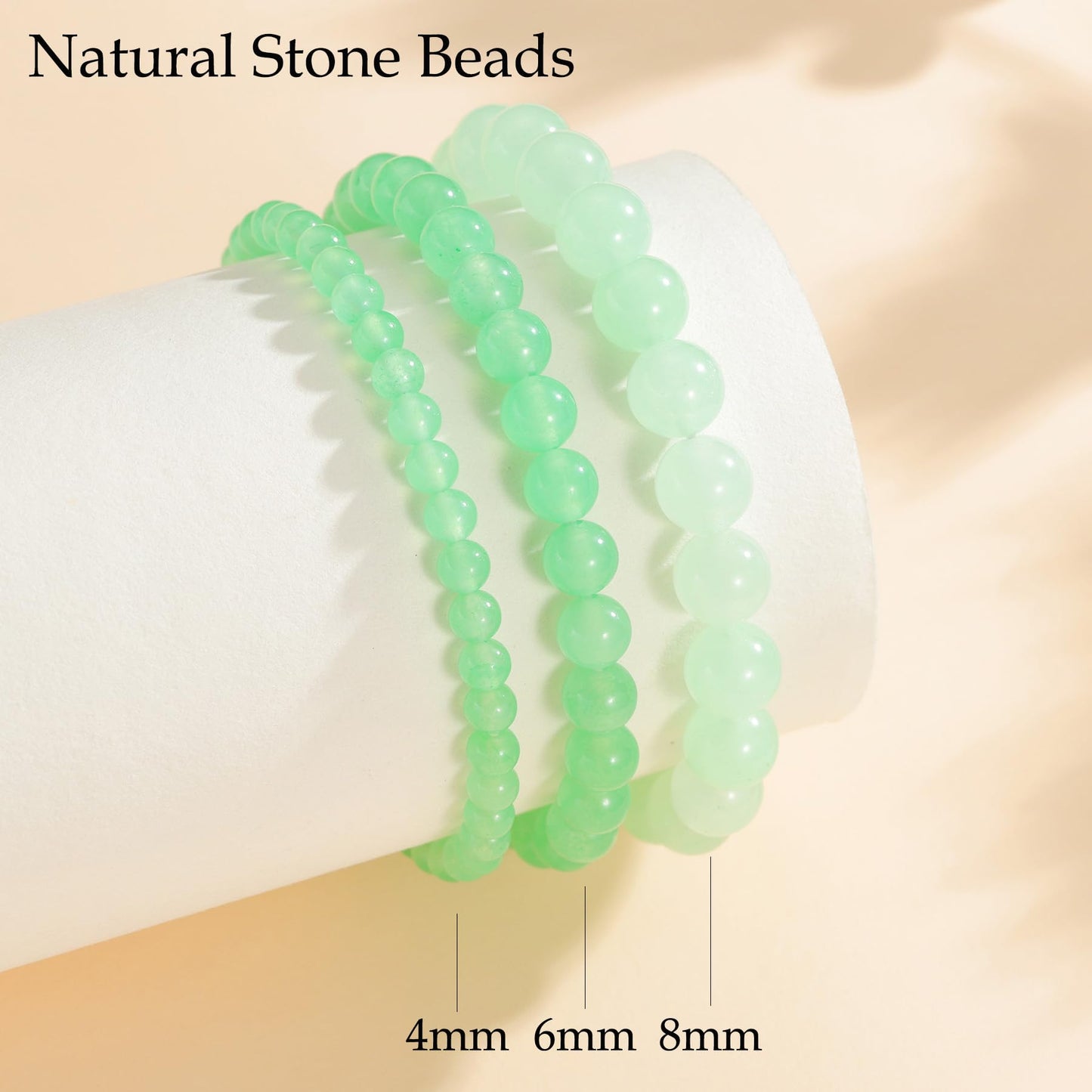 Udolfly Womens Crystal Beaded Bracelets for Women Men Protective Energy Bracelet Natural Gemstone Bead Bracelet 4mm Aventurine