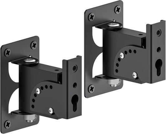 Rimous 30lbs, 2 Pack Metal Universal Speaker Wall Mount for Surround Sound Speaker Mounts - Swivel & Tilt Adjustable