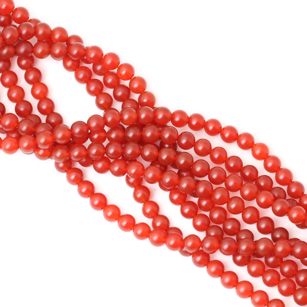 CHEAVIAN 45PCS 8mm Natural Frosted red Agate Round Loose Beads for Jewelry Making DIY Findings 1 Strand 15"