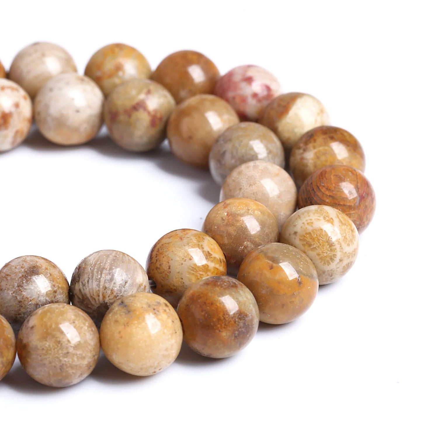 120PCS 6MM Natural Stone Coral Jade Chrysanthemum Beads for Jewelry Making DIY Bracelet