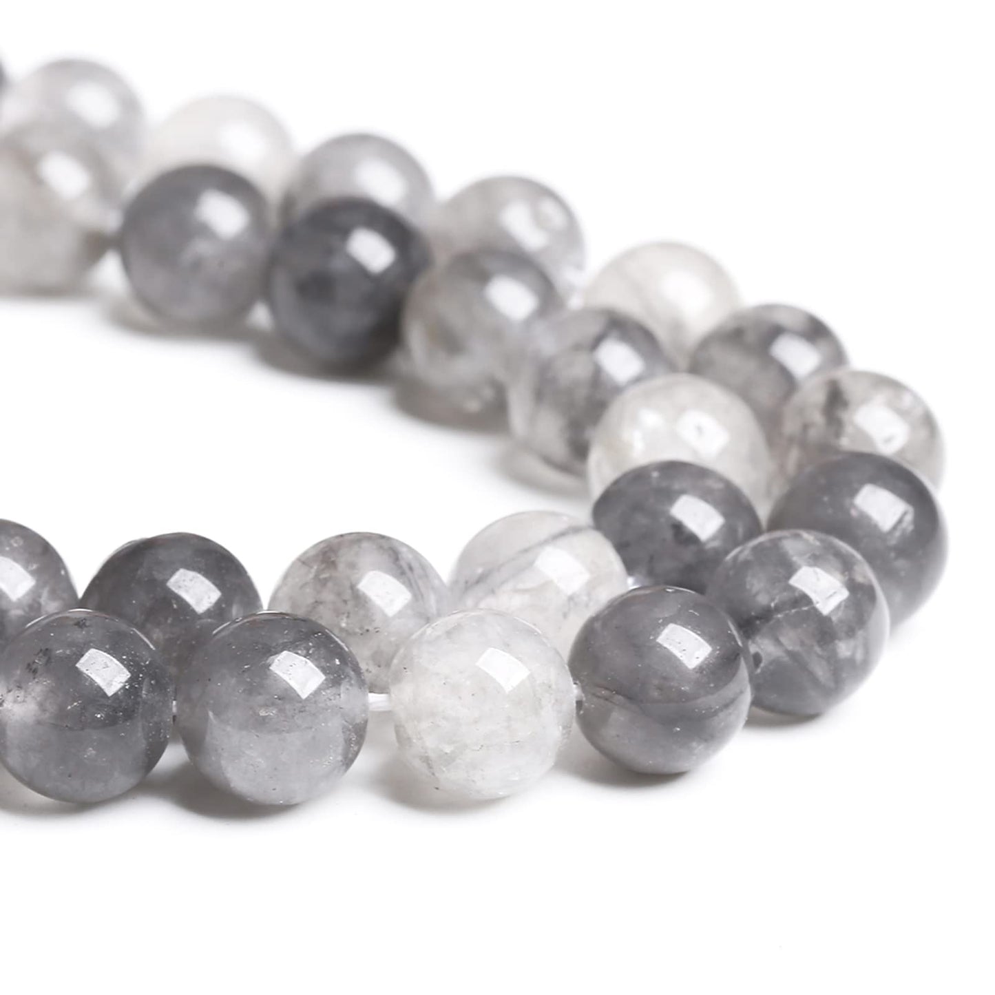 4MM 86PCS Natural Stone Cloudy Quartz Crystal Beads for Jewelry Making DIY Bracelet 1 Strand