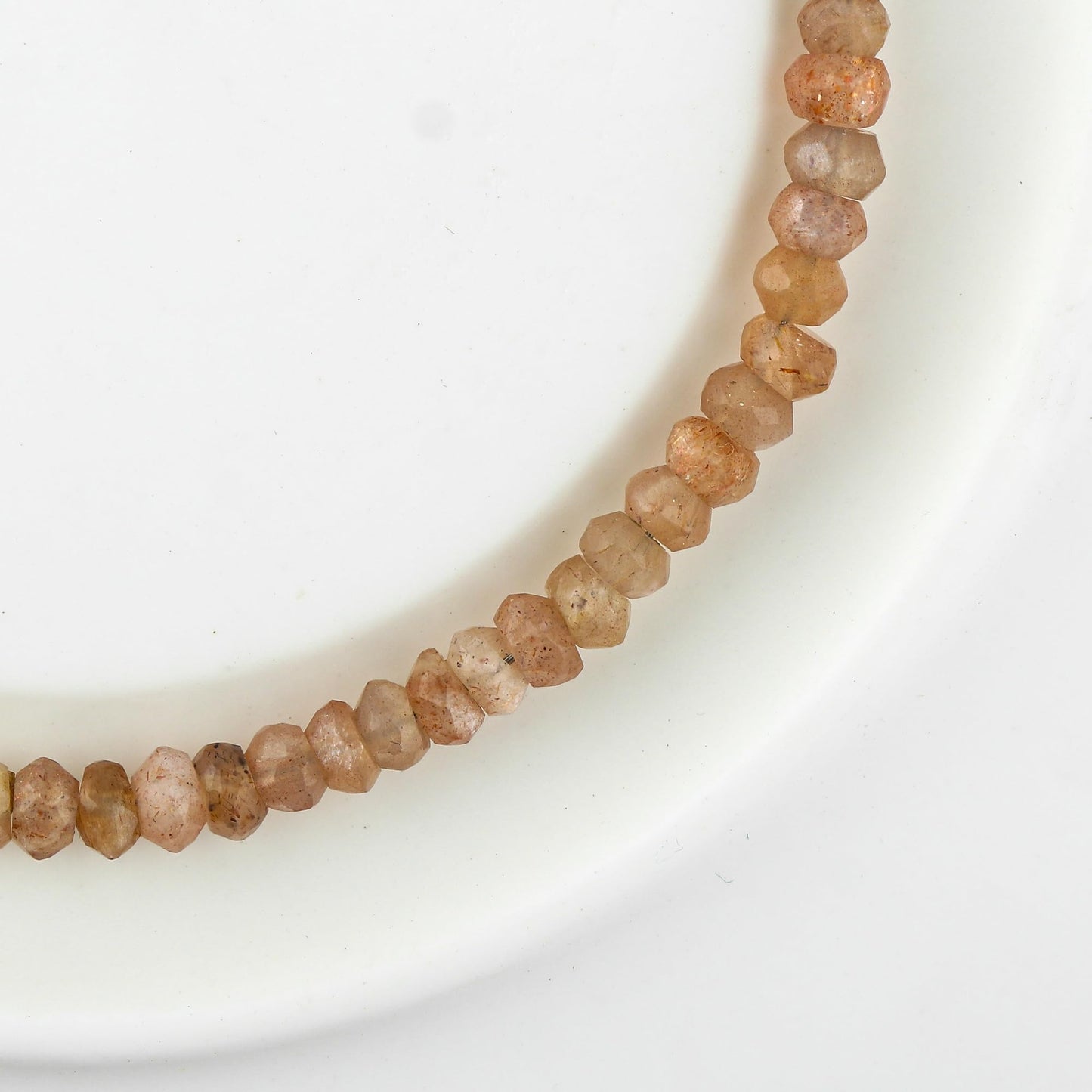 CRYSTALINES Natural Brown Moonstone Dainty Bracelets, Shaded Gemstones Beads, June Birthstone, Chakra Healing Crystals, Handmade Bracelet, Women Jewelry, Silver Chain, A Grade, 8"