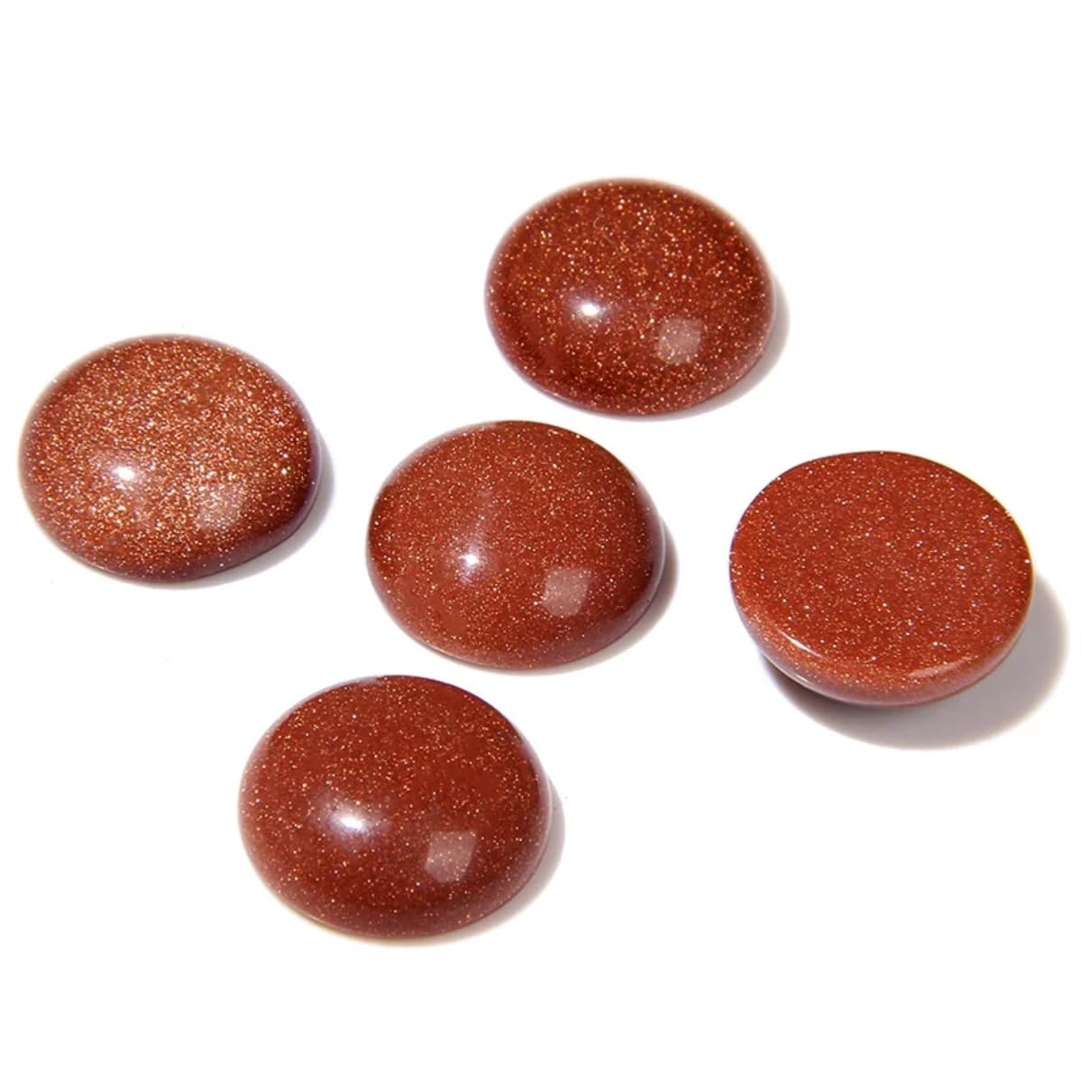 20pcs 4mm Natural Stone No Hole Gold Sandstone Semicircle Smooth Cabochons Beads Healing Chakra Crystal Stone Bead for Jewelry Making Rings Earrings Necklace Bracelet DIY Crafts