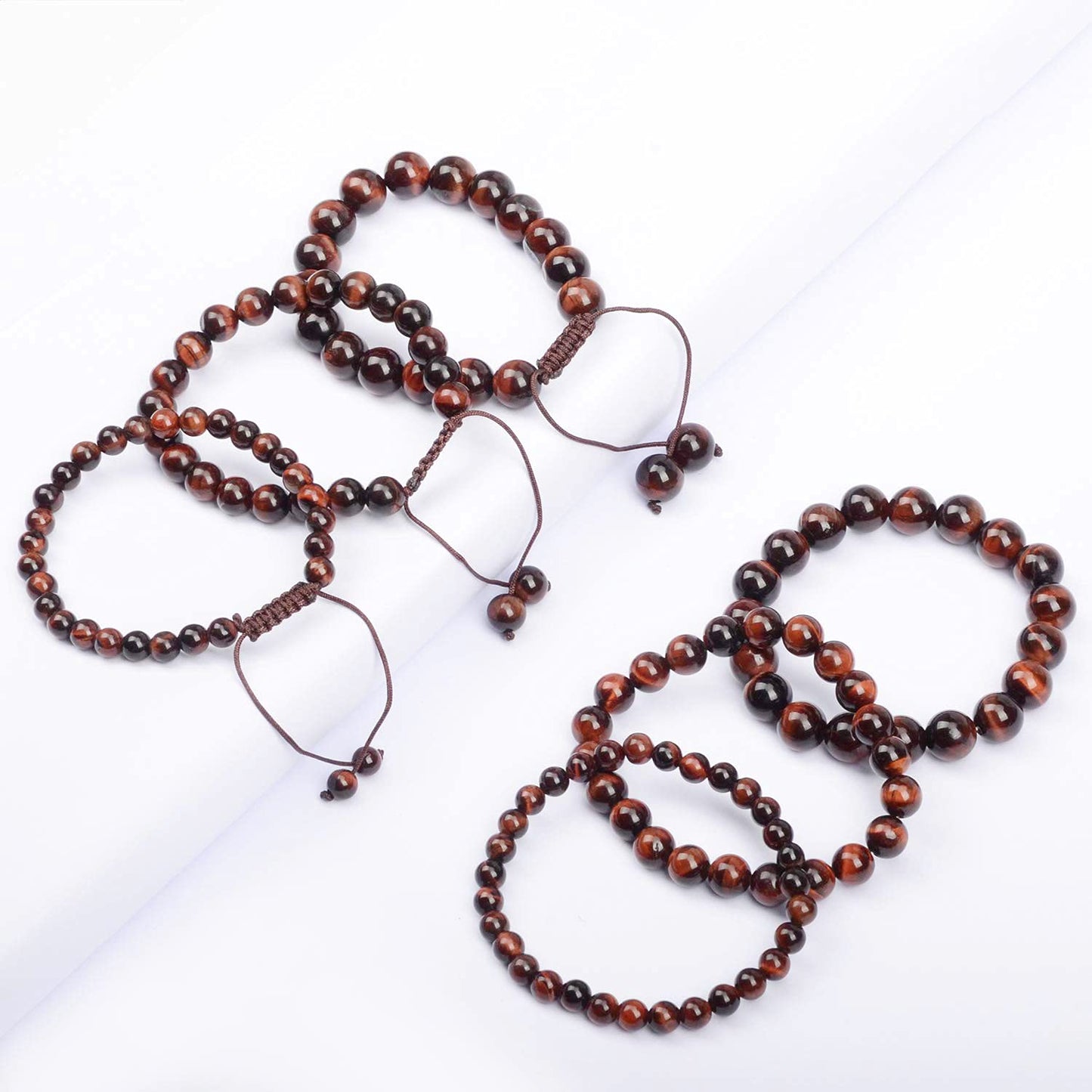 AD Beads Natural Gemstone Round Loose Beads 15" for Bracelet Necklace Earrings Jwelery Making Crafts DIY (4mm, Red Tiger Eye)
