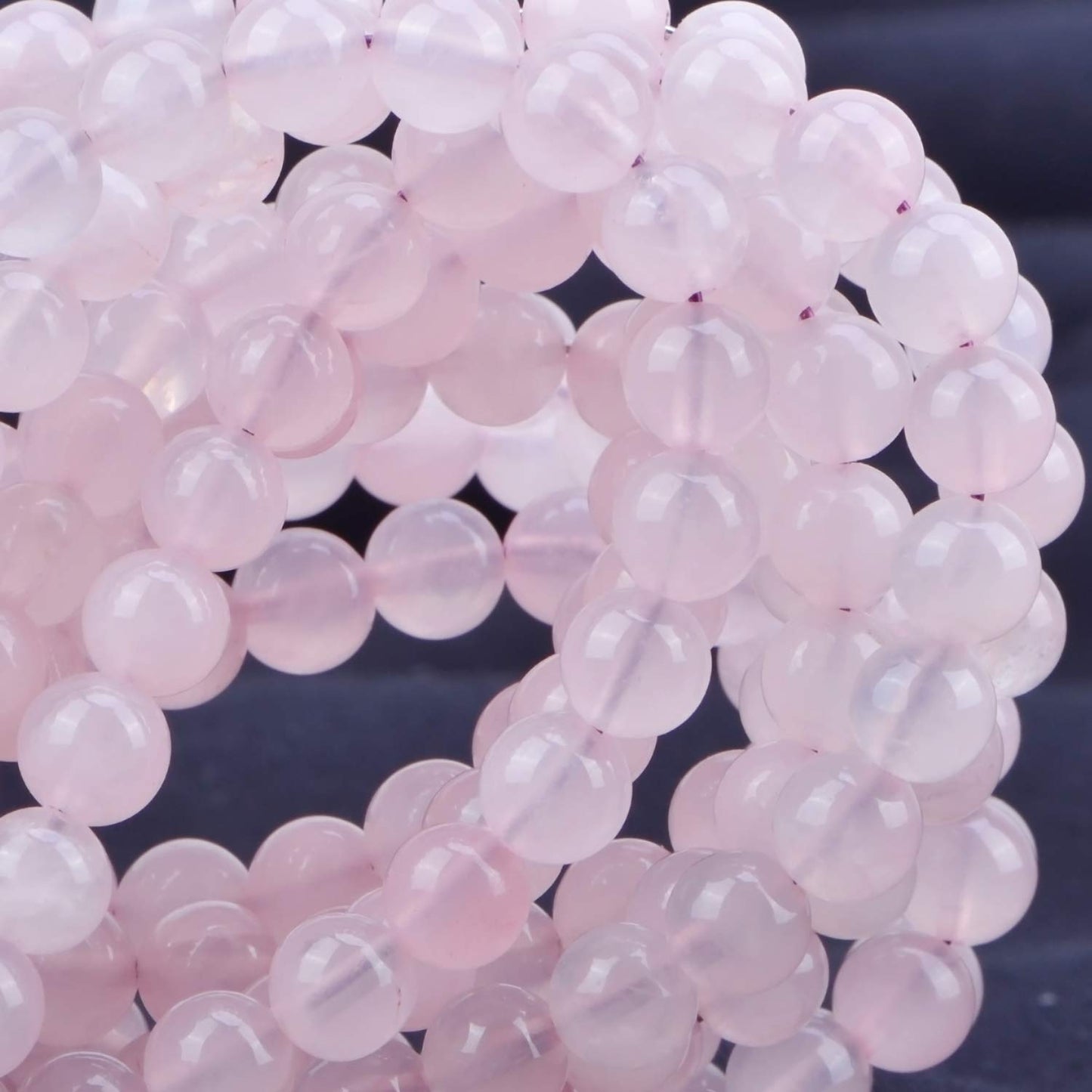 80Pcs Natural Crystal Beads Stone Gemstone Round Loose Energy Healing Beads with Free Crystal Stretch Cord for Jewelry Making (Rose Quartz, 10mm)