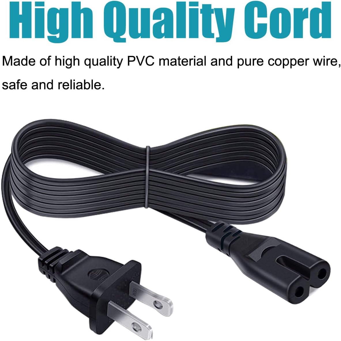 Saireed 8ft HT-S40R S100F HT-S100F HT-G700 2 C7 Power Cord Replacement for Sony Soundbar Prong IEC AC Power Cord Cable