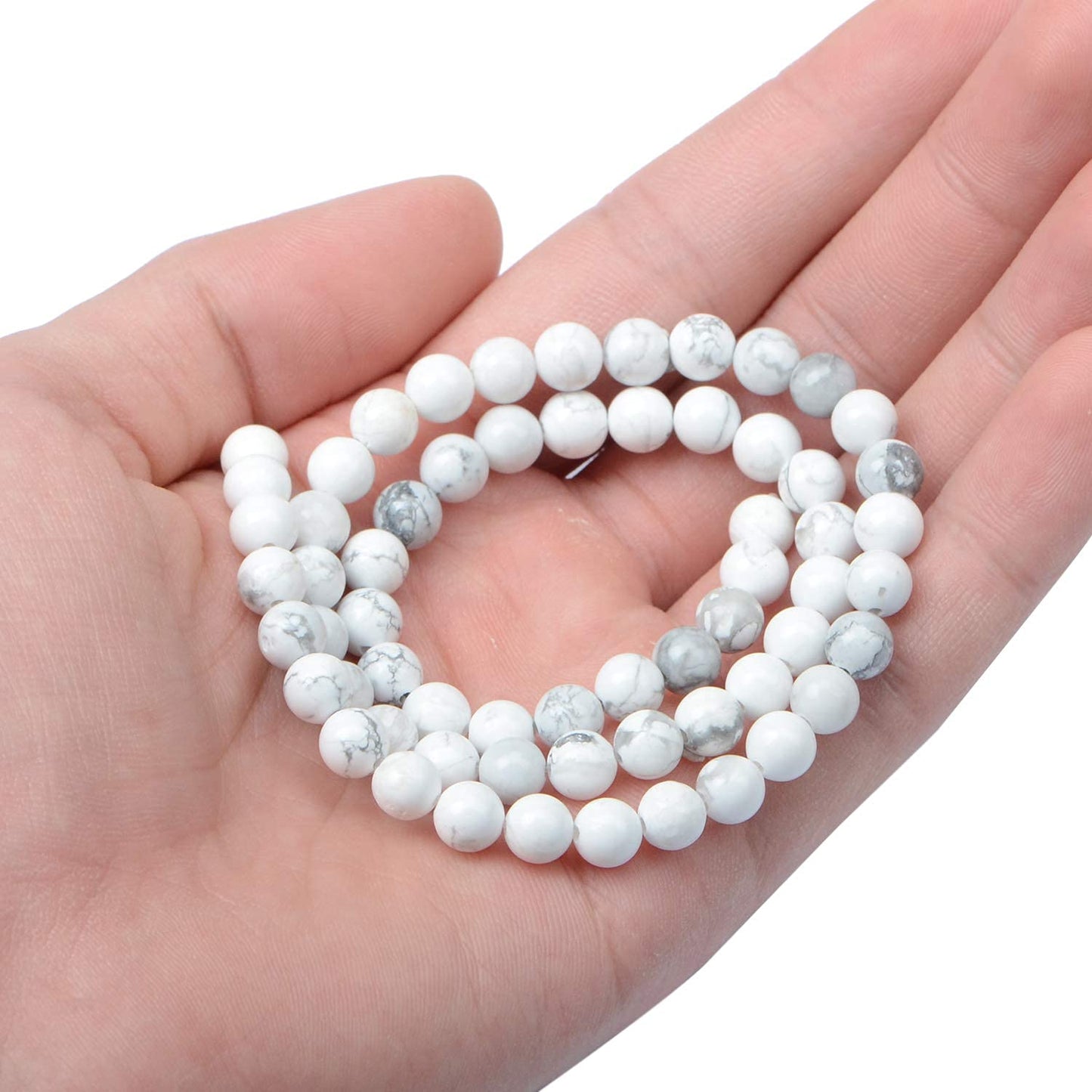 AD Beads Natural Gemstone Round Loose Beads 15" for Bracelet Necklace Earrings Jwelery Making Crafts DIY (4mm, Black Stripe Howlite)