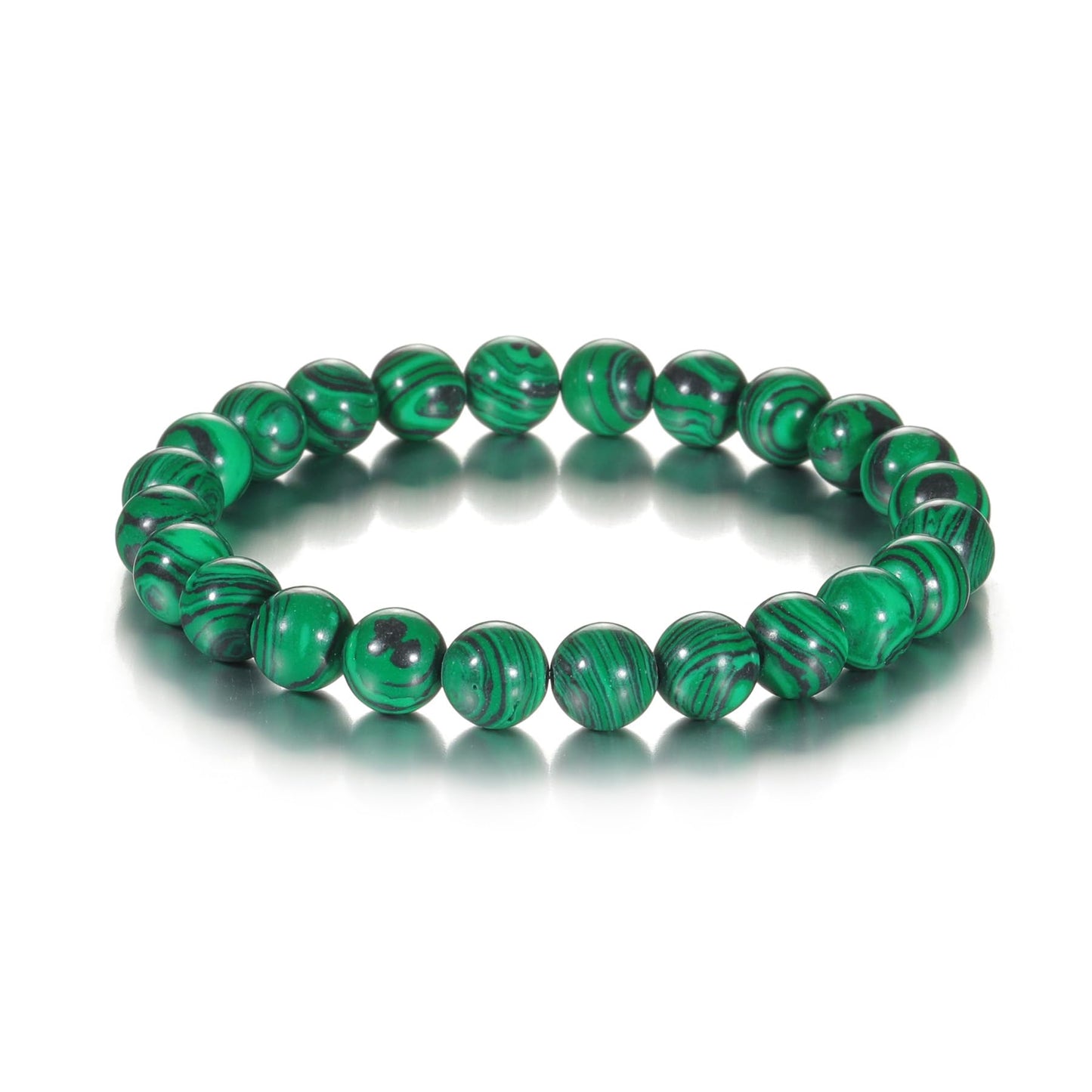 Udolfly Womens Crystal Beaded Bracelets for Women Men Protective Energy Bracelet Natural Gemstone Bead Bracelet 6mm Malachite