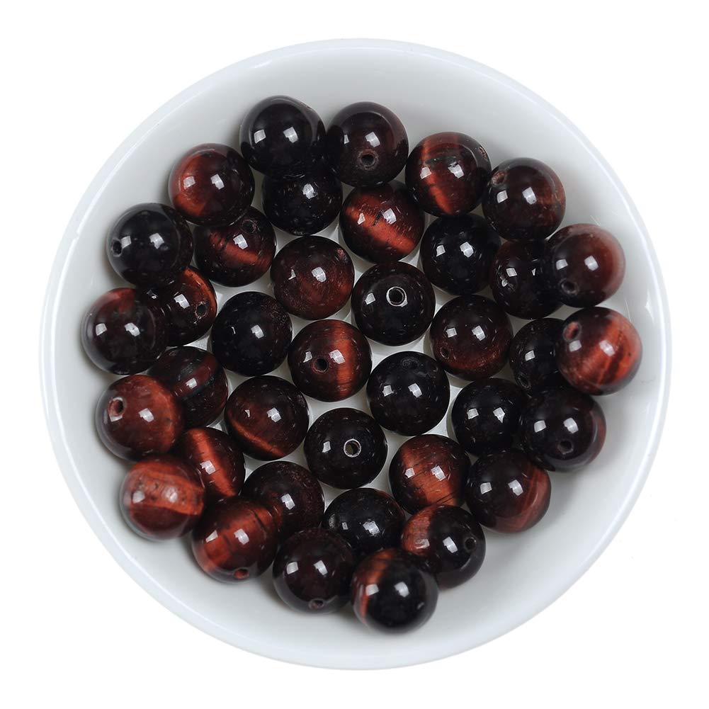 Natural Stone Beads 6mm Red Tiger Eye Gemstone Round Loose Beads Crystal Energy Stone Healing Power for Jewelry Making DIY,1 Strand 15"