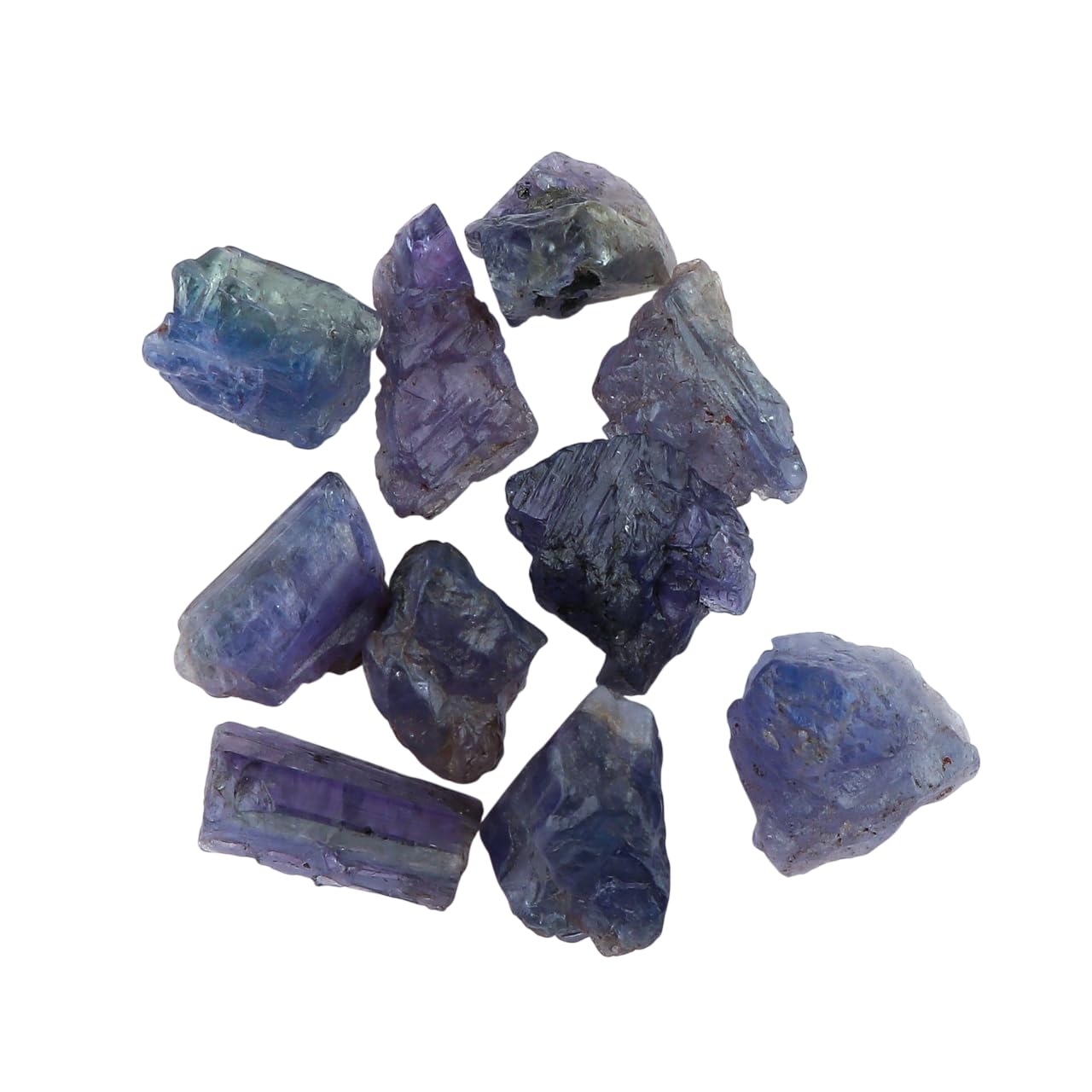 CRYSTALINES (8-10pcs) Genuine Raw Blue Tanzanite Gemstones, Assorted Bulk Rough Stones, Wholesale Loose Supplies, DIY Jewelry Making, Healing Crystals, December Birthstone, Gem Collection