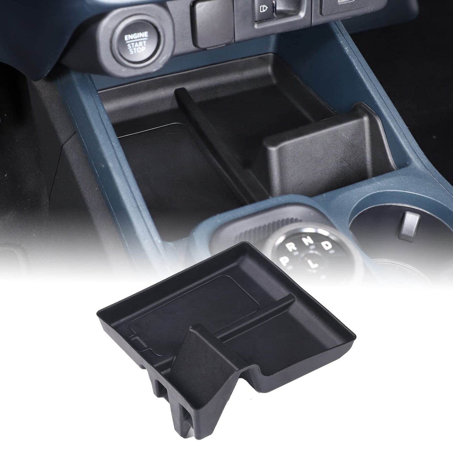 Aunginsy Car Center Console Shifter Storage Tray Compatible with Ford Maverick 2022-2026, Not Fit 2025+ Model with Wireless Charge, Gear Shift Groove Shock Pad Organizer Storage Box Insert Accessories