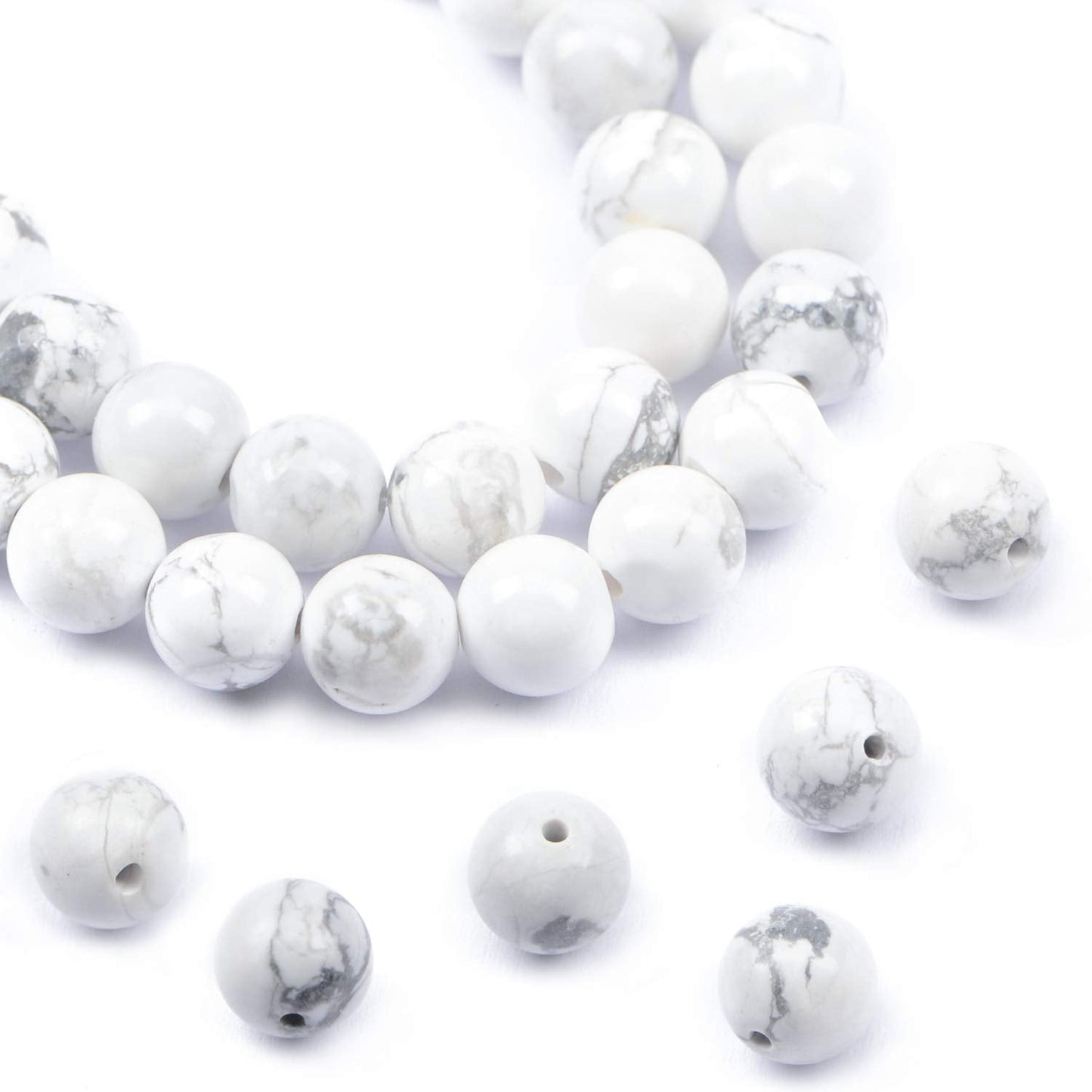 AD Beads Natural Gemstone Round Loose Beads 15" for Bracelet Necklace Earrings Jwelery Making Crafts DIY (4mm, Black Stripe Howlite)
