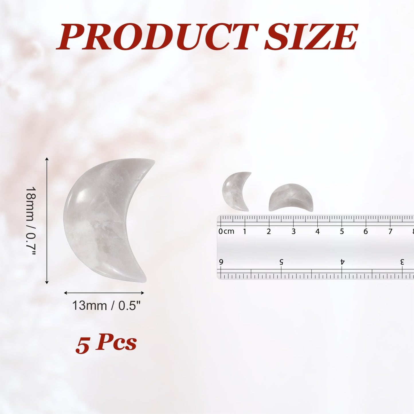MECCANIXITY 5 Pcs Moon Crystal Worry Stone, 0.5 Inch Length Natural Agate Moon Gemstone Bulk, Carved Pocket Stones for Meditation Balancing Pendant Decor