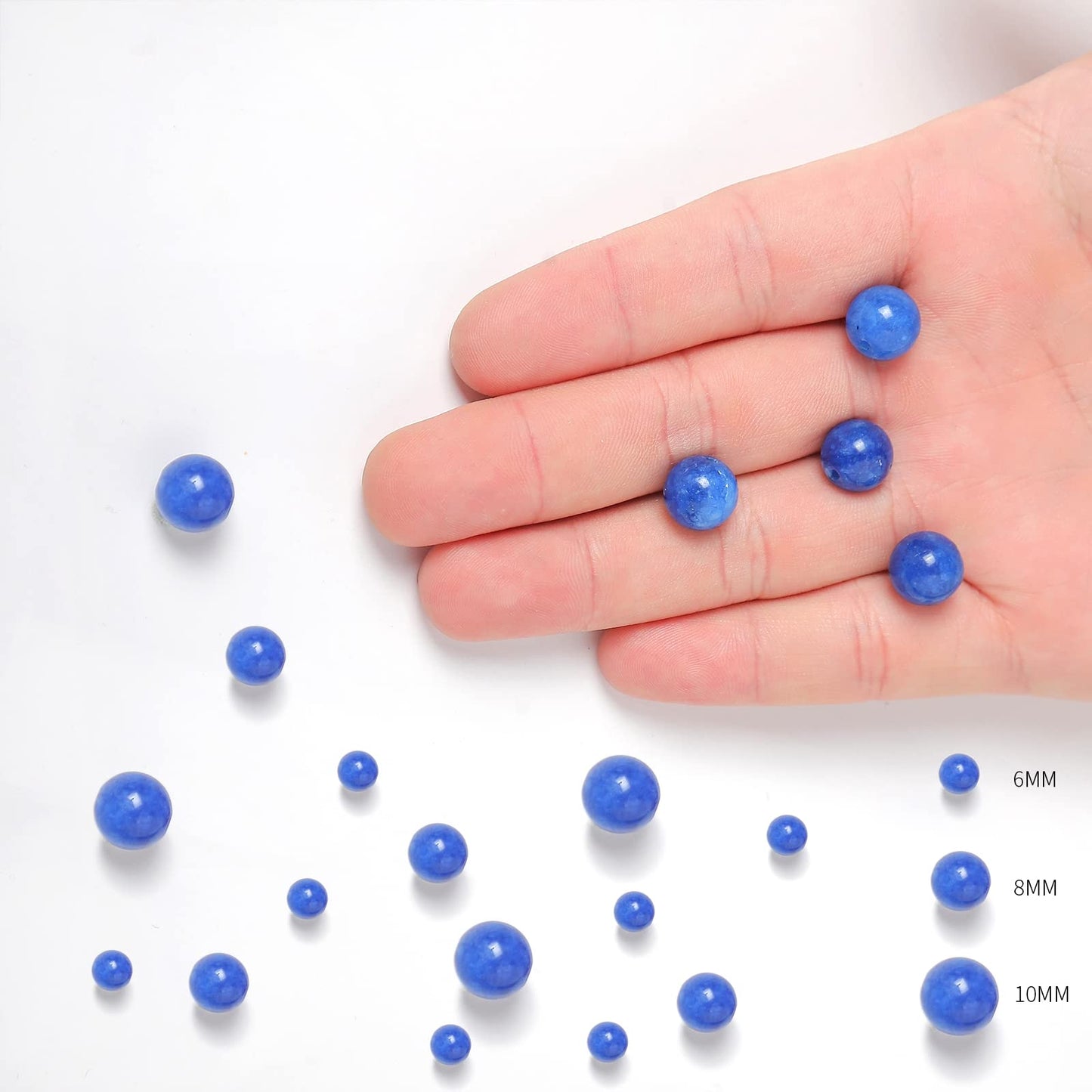 35pcs 10mm Natural Stone Beads Kyanite Beads Energy Crystal Healing Power Gemstone for Jewelry Making, DIY Bracelet Necklace