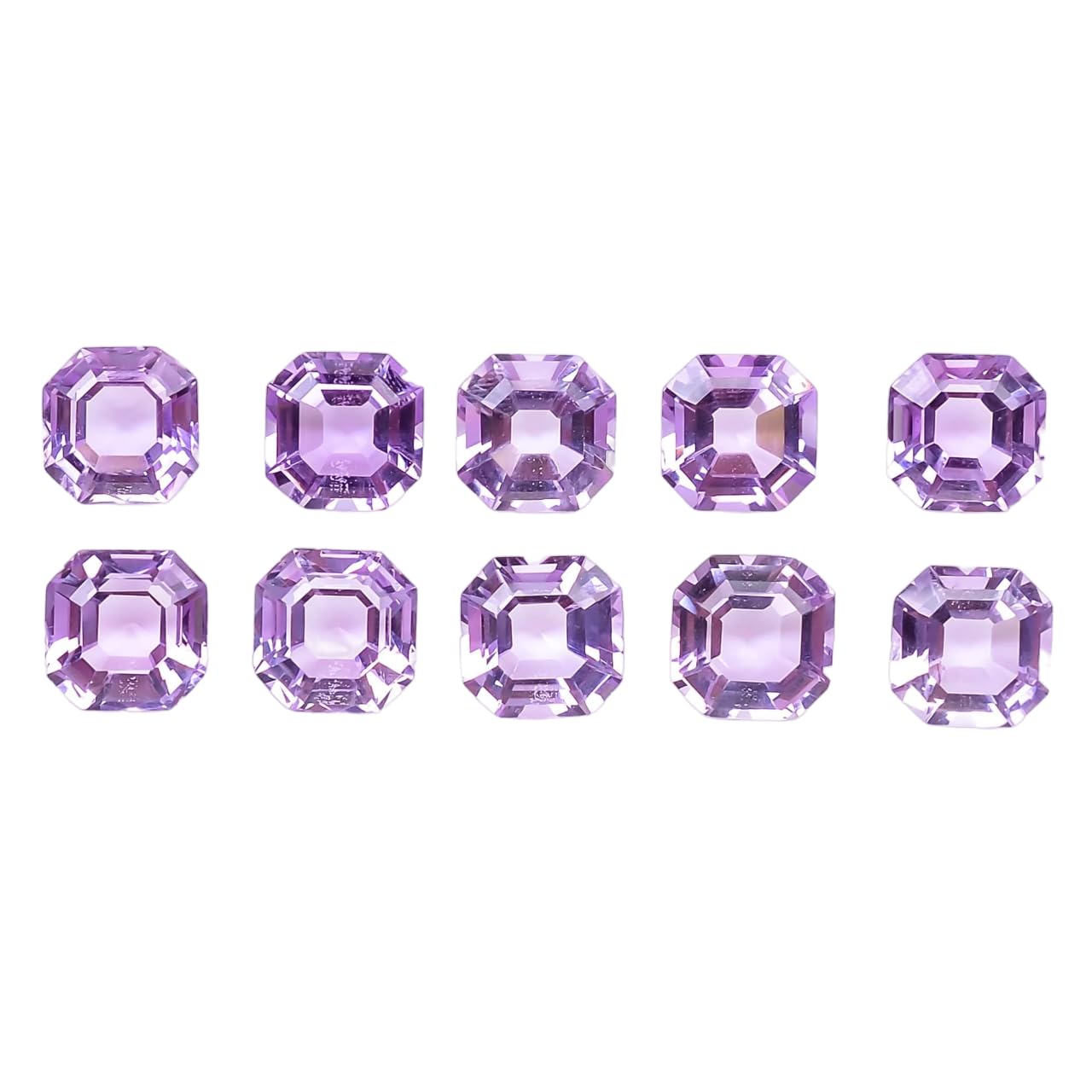 GEMKORA 4pcs, 8x8x5mm Natural Pink Amethyst-Rose the France, Octagon Shape-Asscher Cut Gemstone Wholesale Lot, Jewelry Making Loose Gemstone, Minerals, DIY, Healing Crystals, Bulk Gemstone Deal
