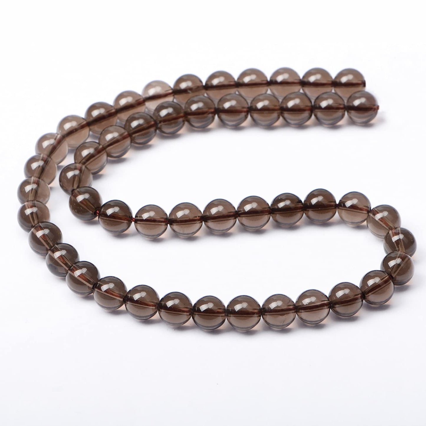 AD Beads Natural Gemstone Round Loose Beads 15" for Bracelet Necklace Earrings Jwelery Making Crafts DIY (8mm, Smoky Quartz)