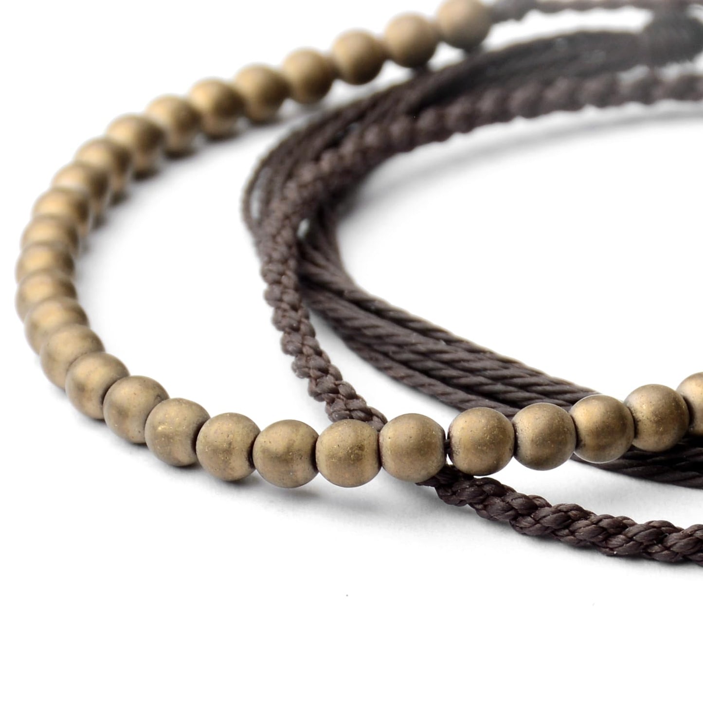 Handmade Natural Stone Beaded Healing Bracelet Gift for Men Adjustable Rope String Bracelet (Hematite（brass）, Adjustable)