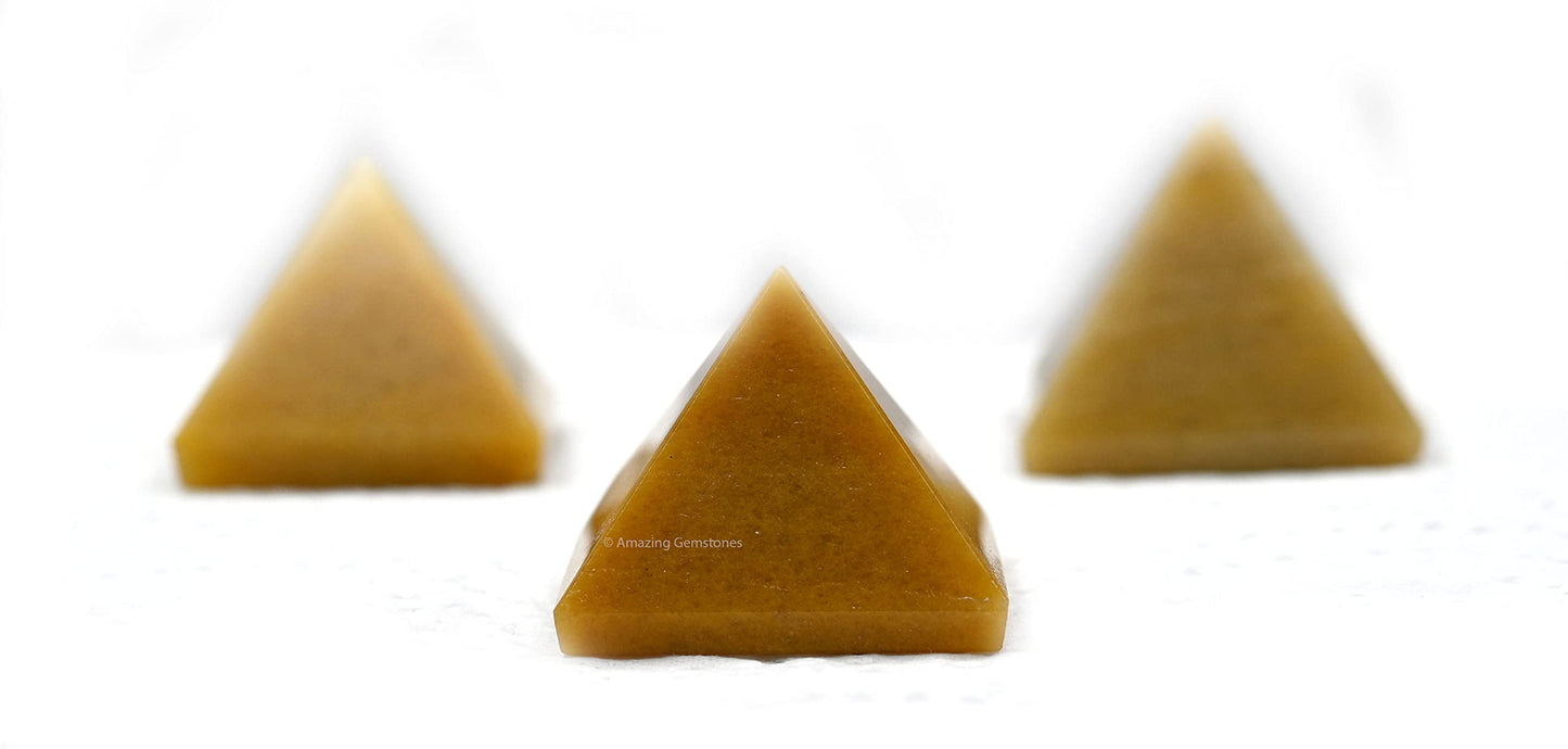 Amazing Gemstone Yellow Jasper Pyramid Crystal Healing Stones - 1" Great Pyramid Figurine of Natural Stone Pyramid for Meditation, Reiki, Chakra Balancing and Crystal Pyramids Grid