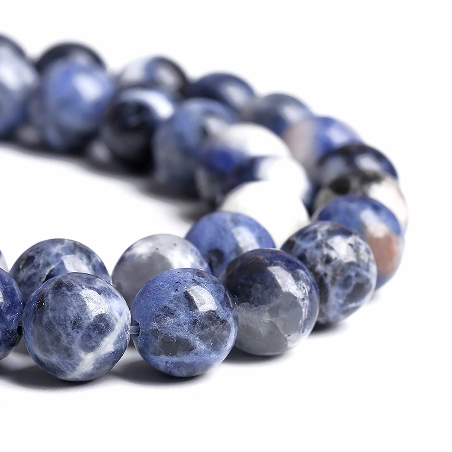 8MM 45PCS Natural Stone Blue Sodalite Round Loose Beads for Jewelry Making DIY Bracelet Necklace1 Strand