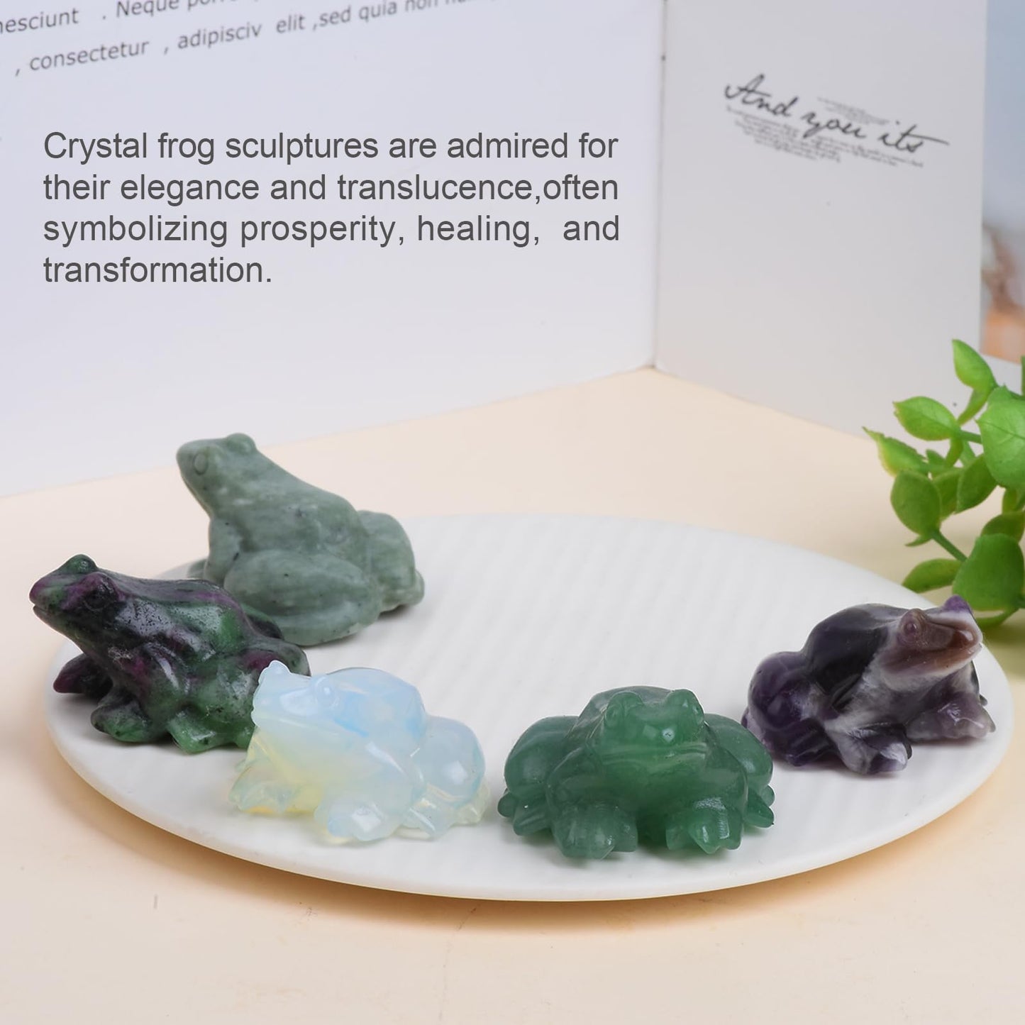 QLRSUXN 2 Inch Opal Frog Crystal Figurine，Frog Gifts Healing Crystal Decor，Frog Garden Statue Stone Energy Gemstones, in Bedroom Office Christmas Meditation Gifts Aquarium Decoration