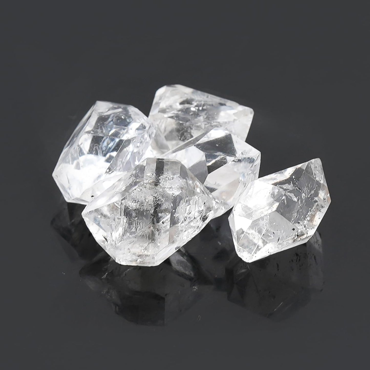 ColouredRocks (5 pcs. A++ HERKIMER DIAMOND Crystals, Raw Stones, Rough Gemstones, Jewelry Making Supply, Cabbing, Polishing, Cutting, DIY, Crafts (11-14 mm.)