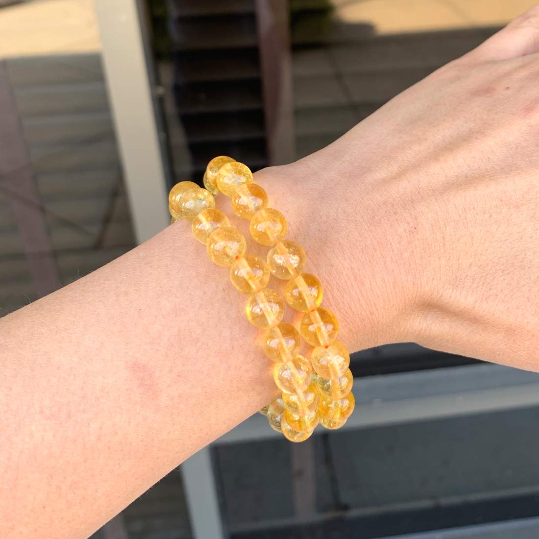 Adabele Real Natural Yellow Citrine Bracelet 8 inch Stretch Gemstone Beaded Bracelet Chakra Healing Crystal Stone Jewelry Women Mom Gift (Unisex) GB8-C27