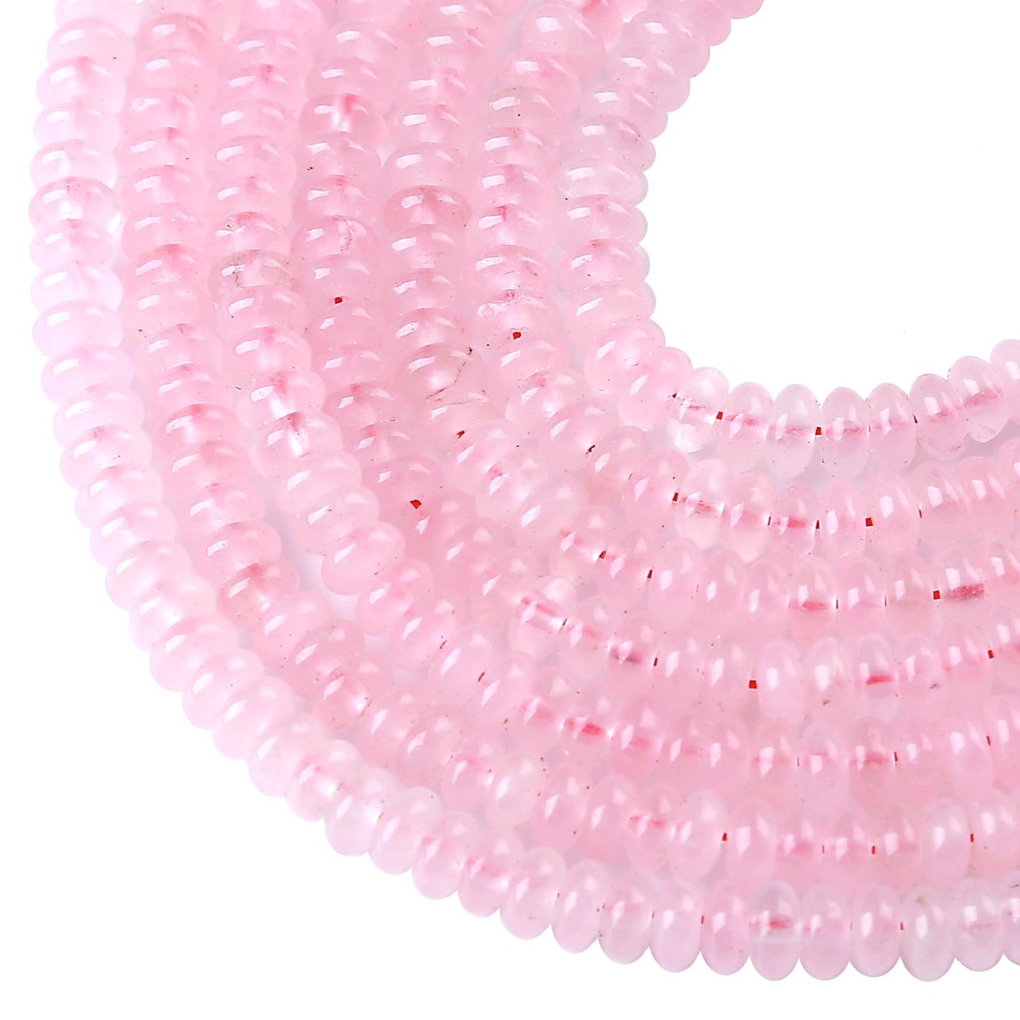 2x4MM 150PCS Rose Quartz Jade Tube Rondelle Abacus Disk Spacer Loose Beads for Jewelry Making