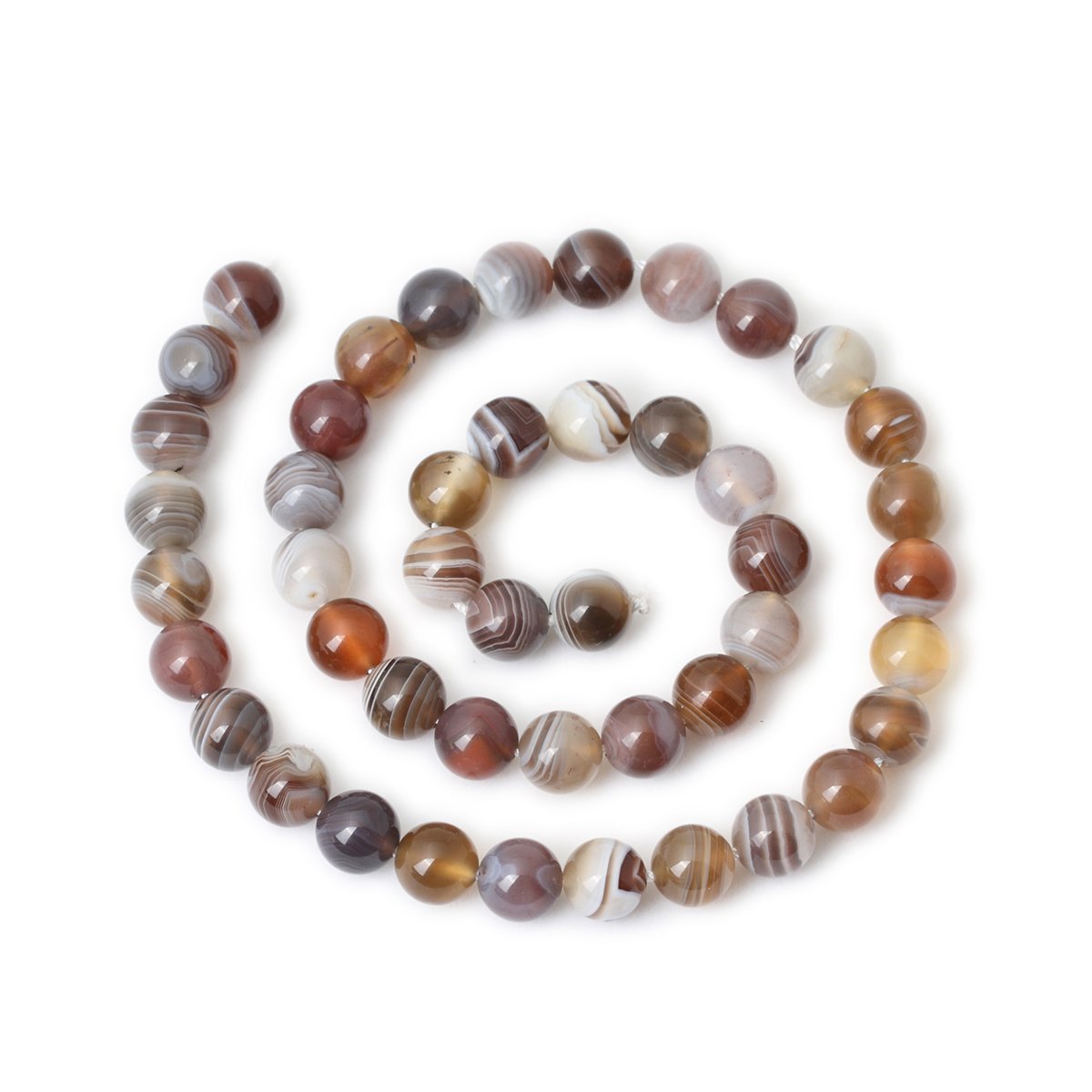 CHEAVIAN 45PCS 8mm Natural Botswana Sardonyx Agate Gemstone Round Loose Beads for DIY Jewelry Making 1 Strand 15"