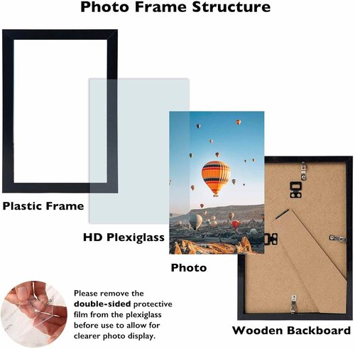 JCJMY 6x9 Picture Frame - Black Wall Mount or Tabletop Display for 6x9 Photos | Versatile Horizontal/Vertical Use