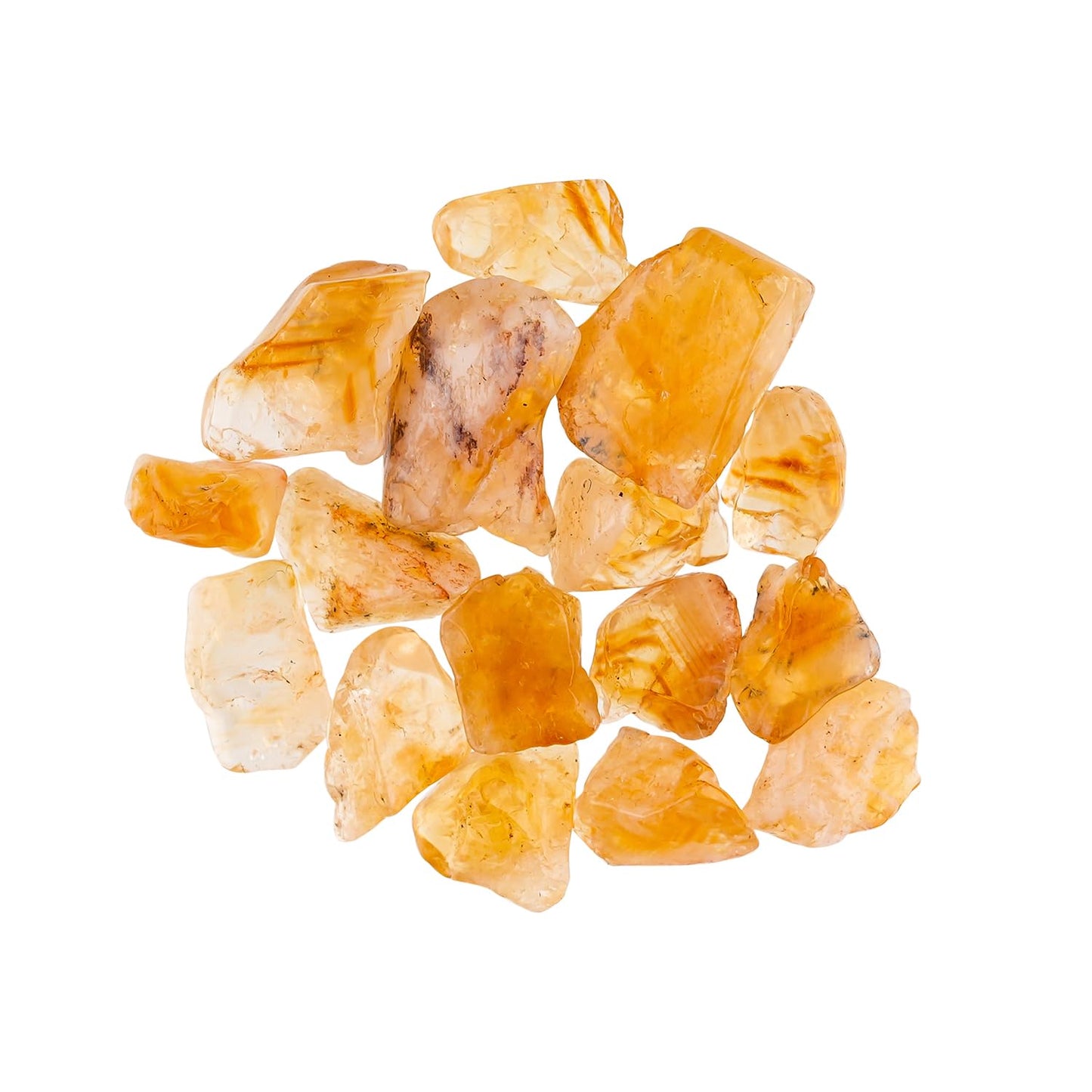 ColouredRocks 50 carats Citrine Crystals, Raw Stones, Rough Gemstones, Jewelry Making Supply, Cabbing, Polishing, Cutting, DIY, Crafts (15-16pcs) (8-12mm)