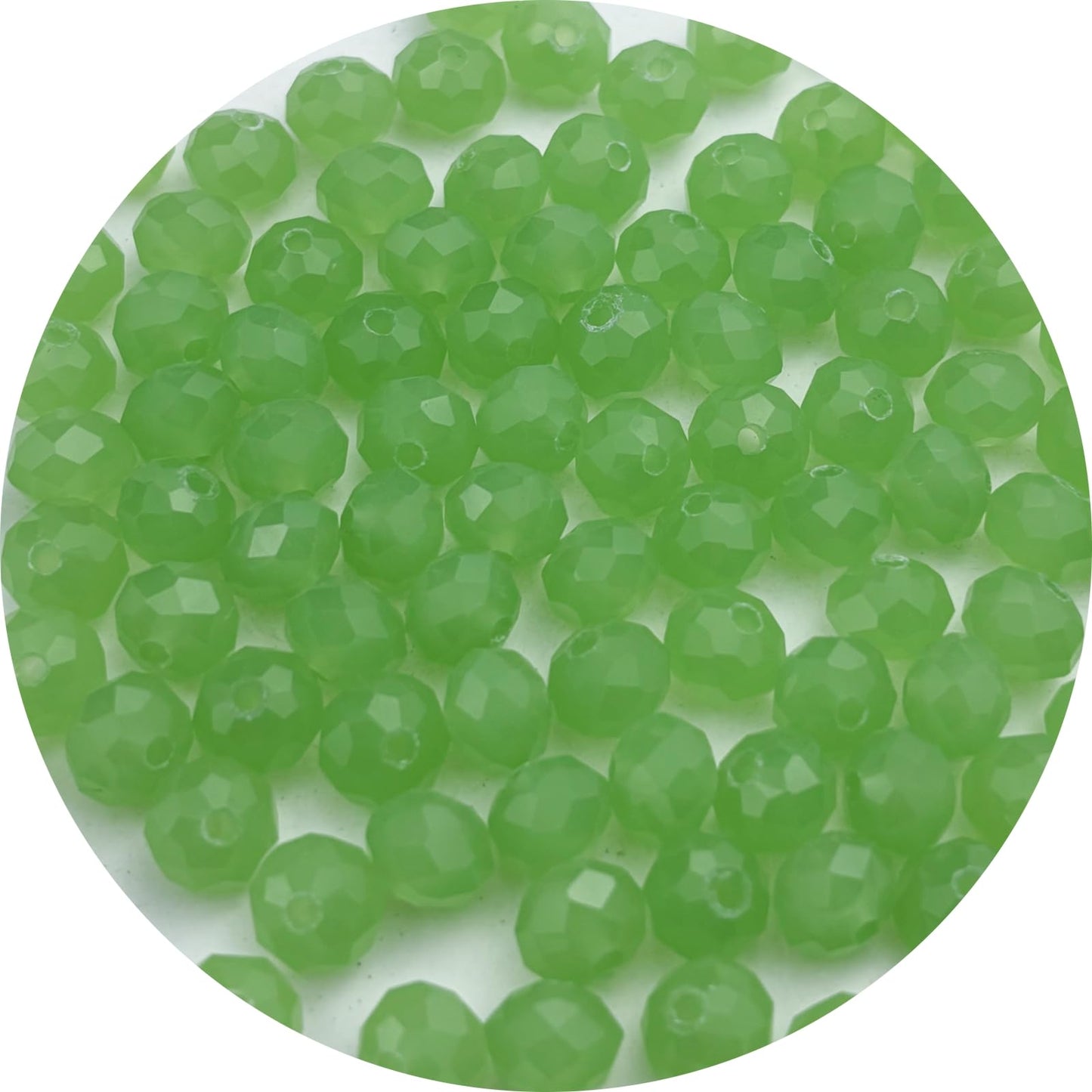 Pinhoollgo 100pcs 8mm Crystal Glass Beads Faceted Rondelle Glass Spacer Beads for Bracelets Necklace Pendants Earrings Key Chains Jewelry Making(Light Green Jade)