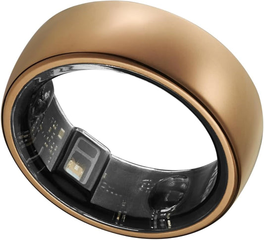 Smart Ring, Activity Trackers, Sleep Ring, Fitness Tracking, Stress Tracker, Heart Rate, Meditation, Temperature, Respiratory, No App Subscription, Women, Men, iOS, Android (Rosegold, 11)