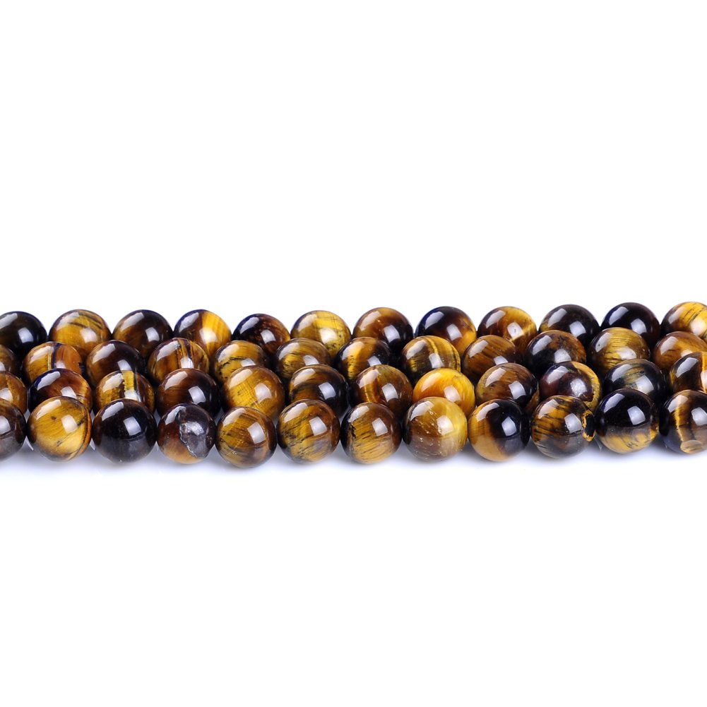 Natural Stone Beads 12mm Yellow Tiger Eye Gemstone Round Loose Beads Crystal Energy Stone Healing Power for Jewelry Making DIY,1 Strand 15"