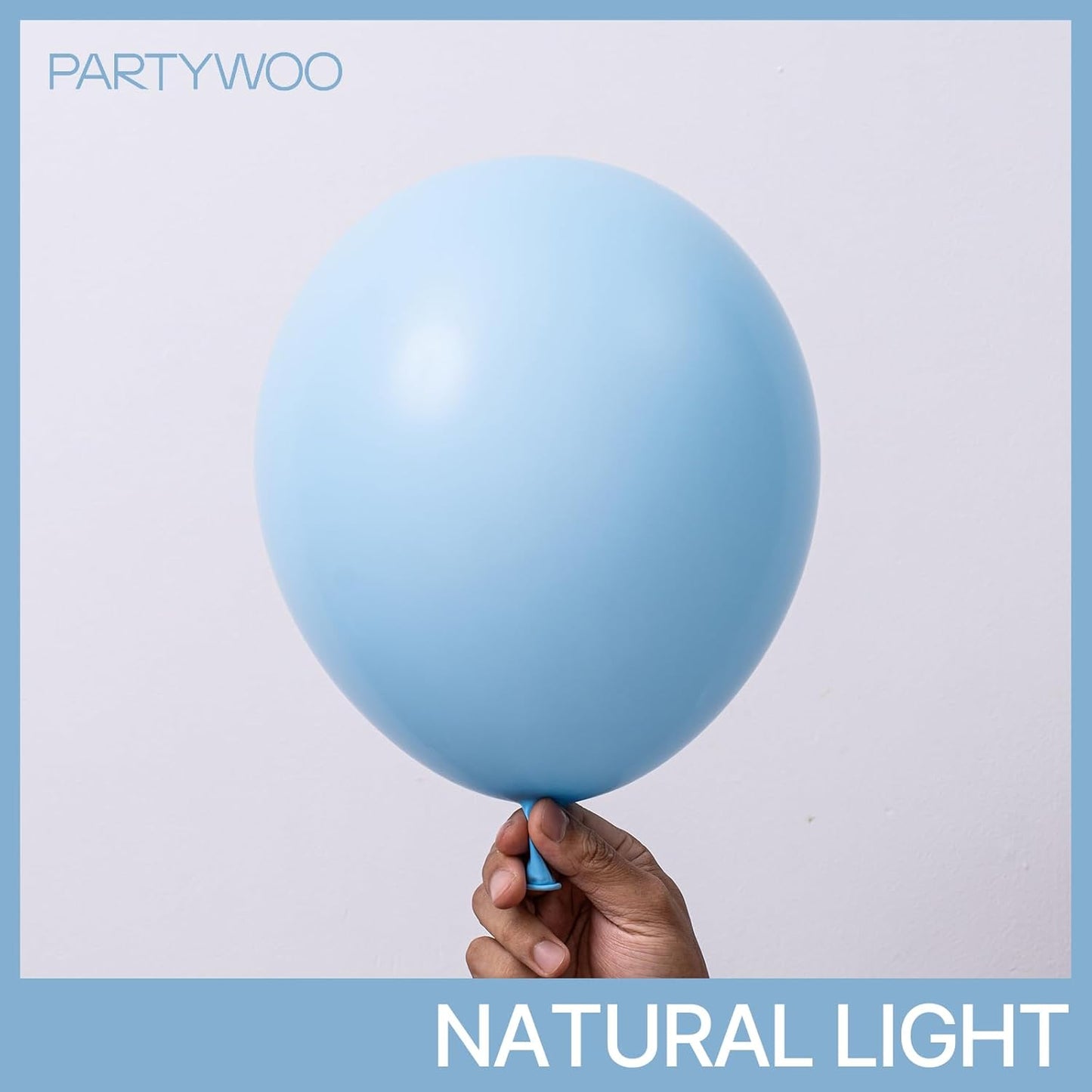 PartyWoo Light Blue Balloons - 140-Piece Pastel Balloon Arch Kit for Graduation & Baby Showers | 5-18 Inch Sizes