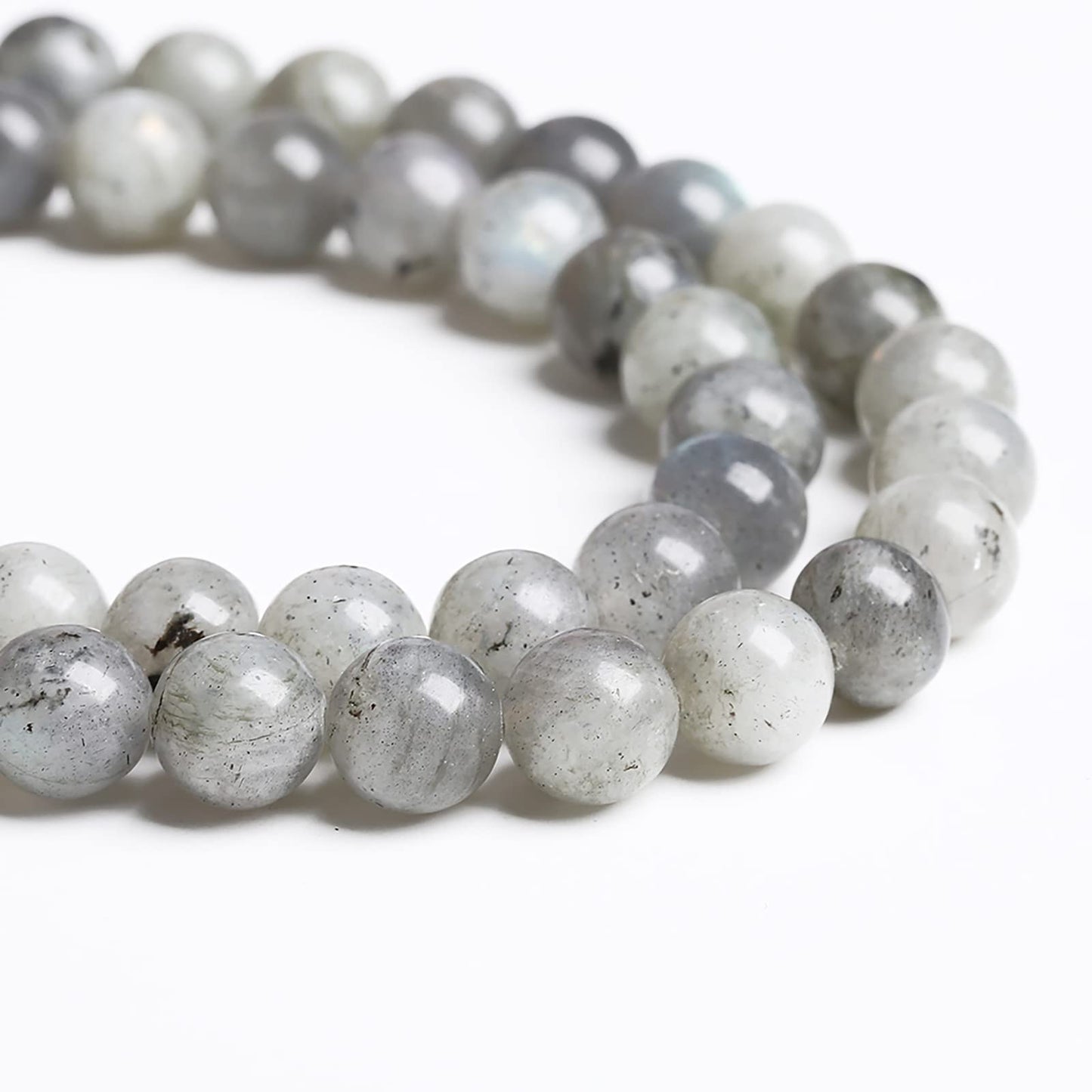 10MM 38PCS Natural Stone Gray Labradorite Larvikite Crystal Beads for Jewelry Making DIY Bracelet