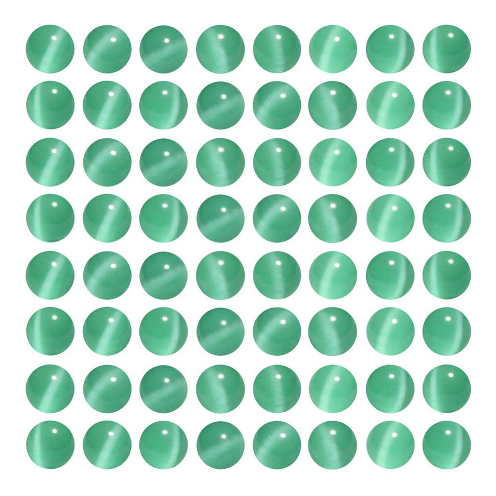 MJDCB 30pcs Blue Green Cat Eye Stone Beads 12mm Round Crystal Loose Bead for Jewelry Making DIY Bracelets Necklace
